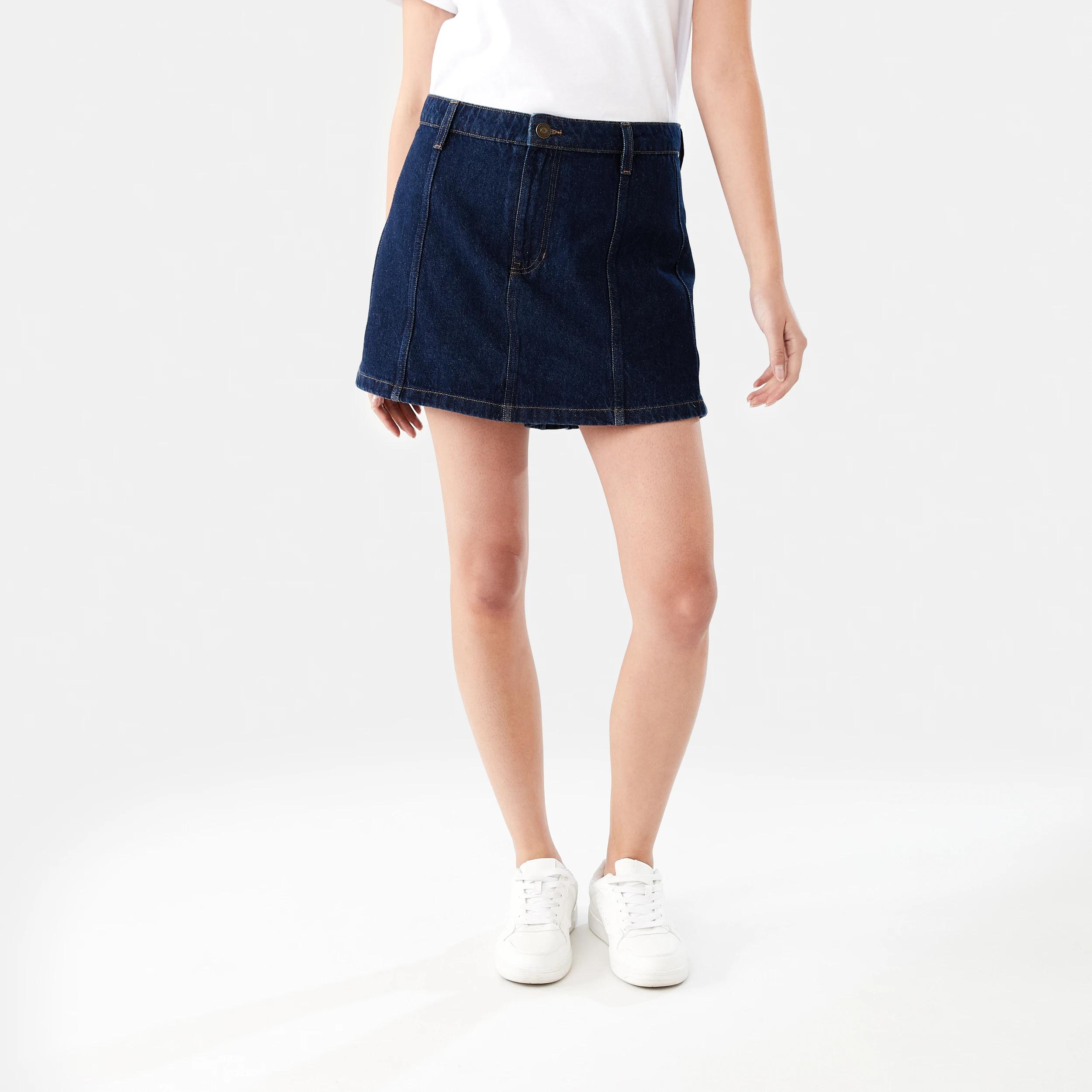8 Denim Mini Skort INDIGO WASH, 8 of 8