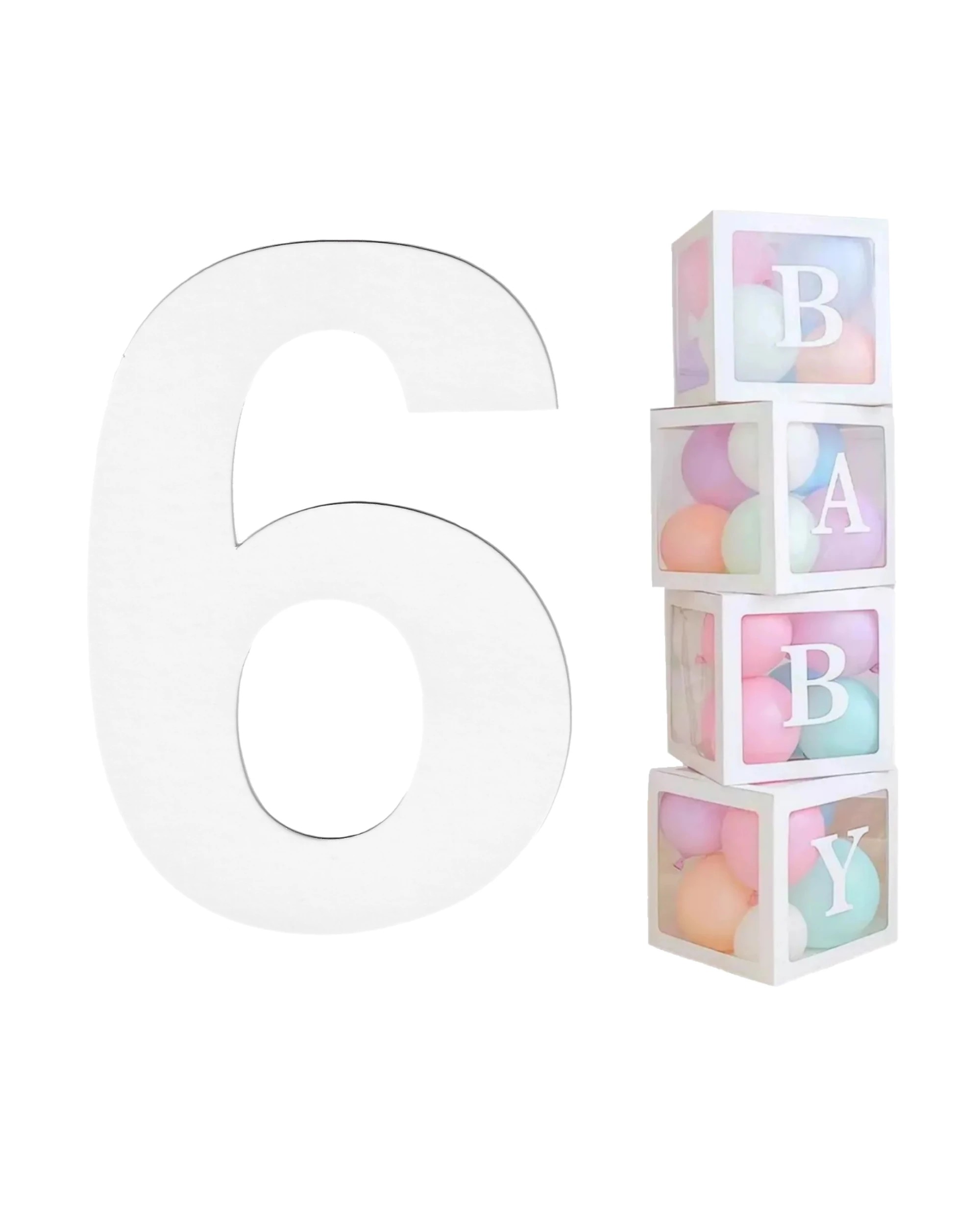 1 Party Maker Cardboard Number 6 Pack of 2 - White, 1 of 3