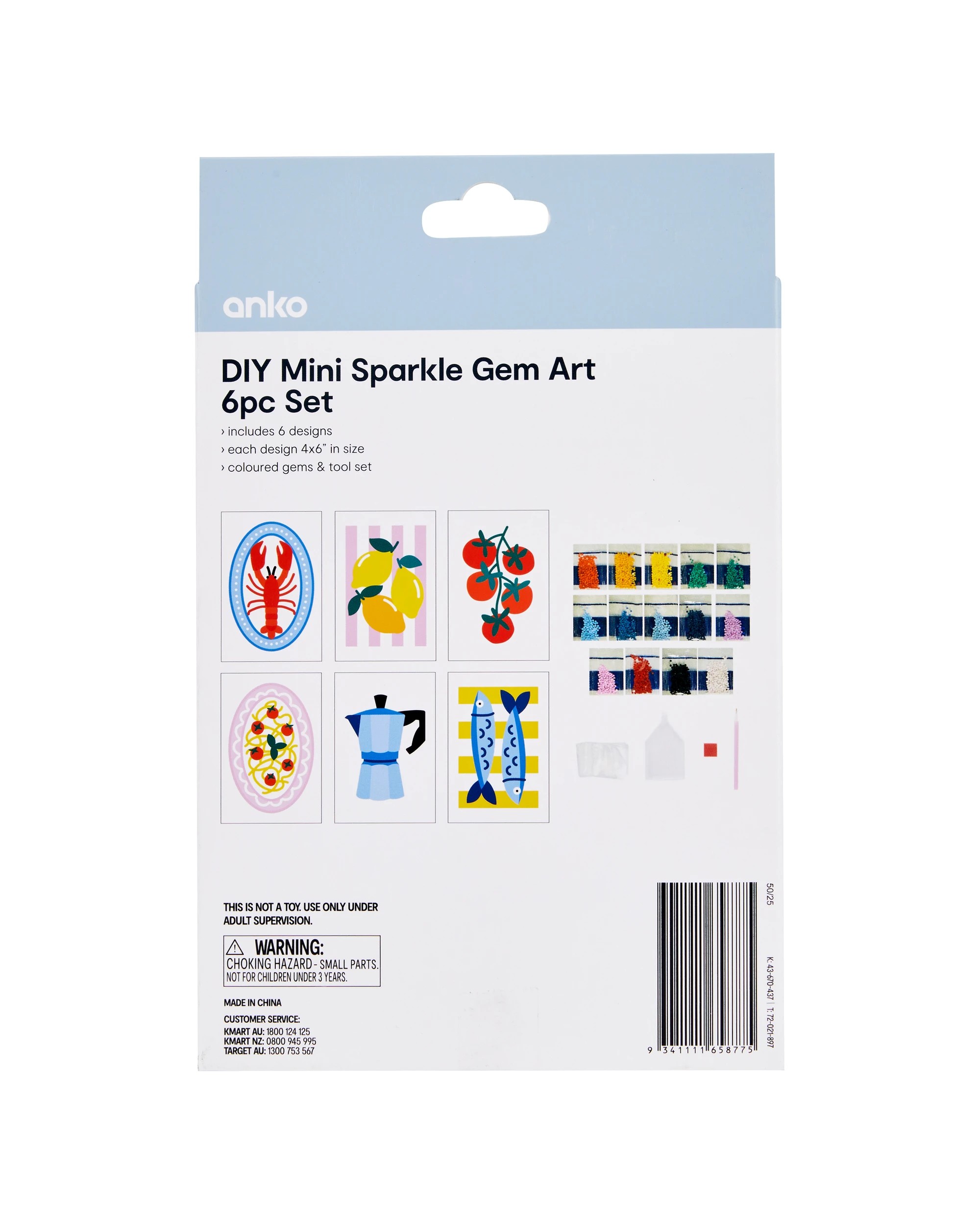 3 6 Piece DIY Mini Sparkle Gem Art Set, 3 of 3