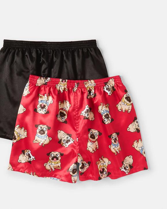 2 Pack Satin Boxers