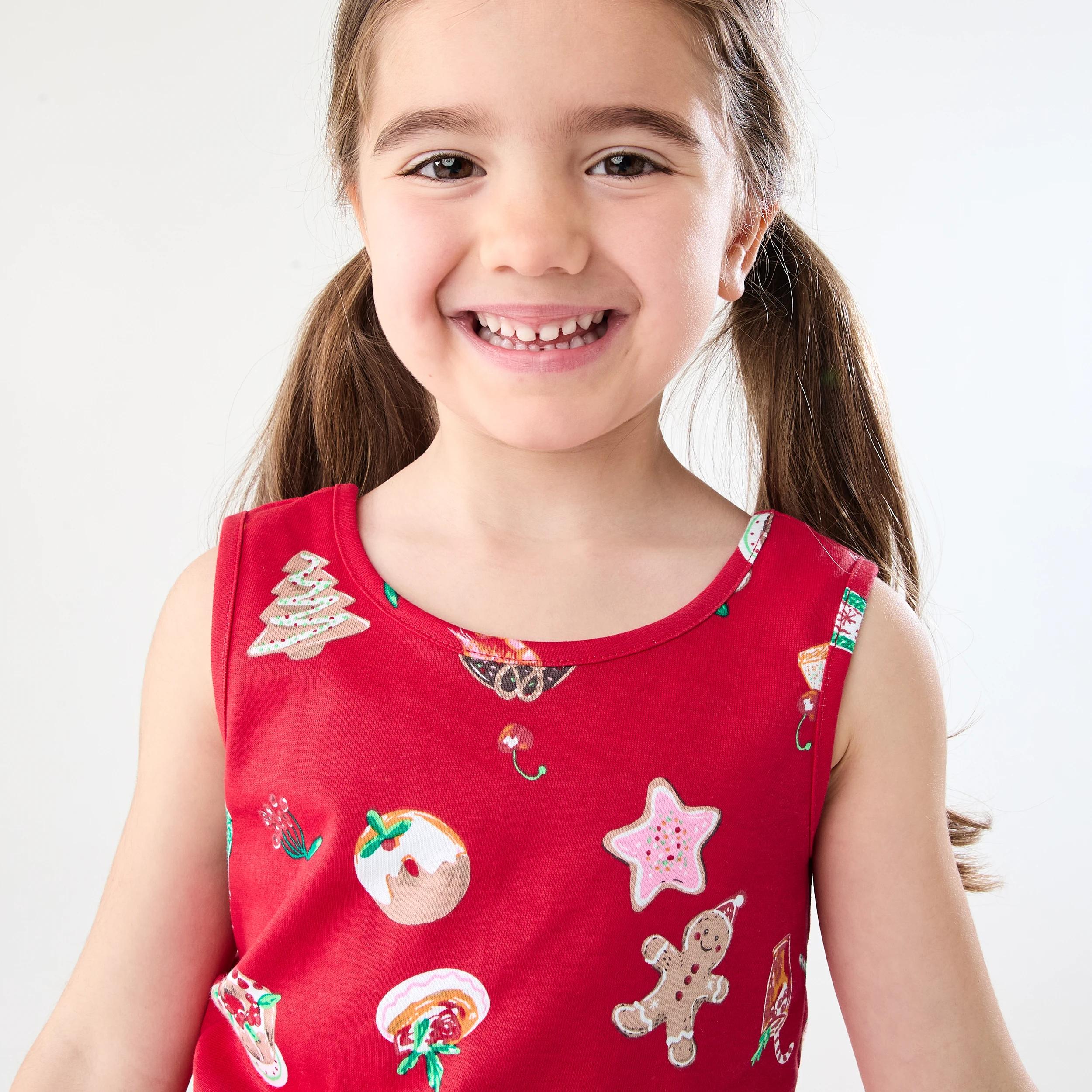 4 Christmas Print Family Matching Playsuit Red Food, 4 of 9