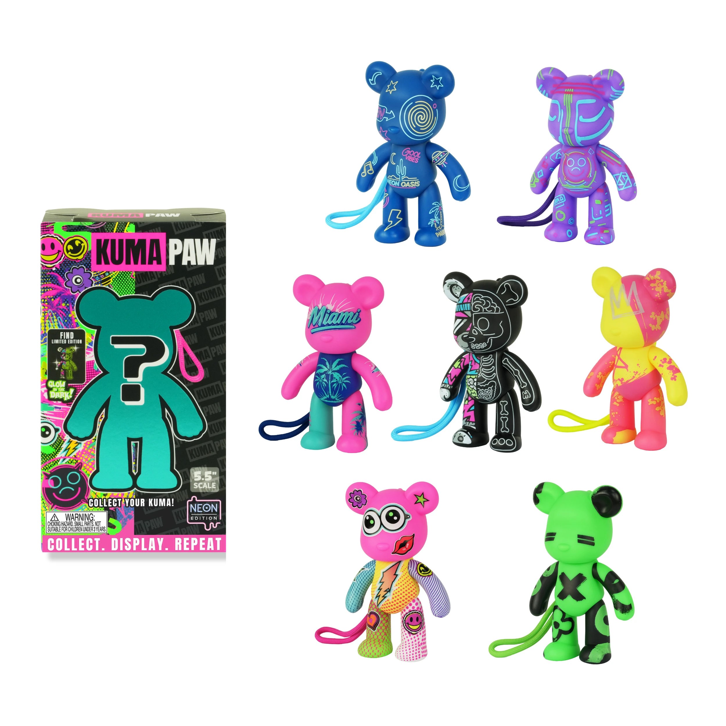 1 Kuma Paw 5.5in. Neon Edition Blind Box - Assorted, 1 of 10