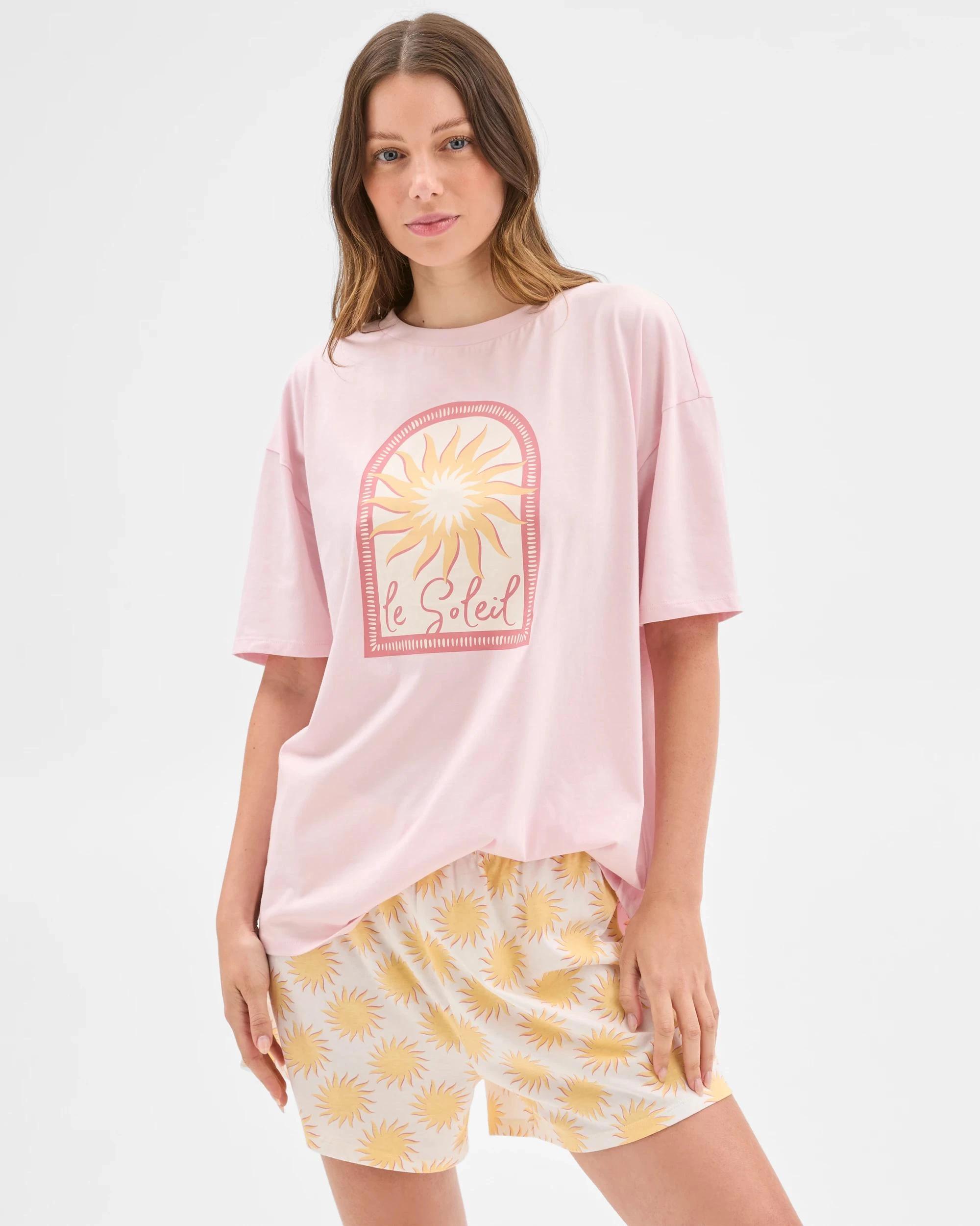 1 Target Australian Cotton T-Shirt and Shorts Pyjama Set LE SOLEIL, 1 of 7