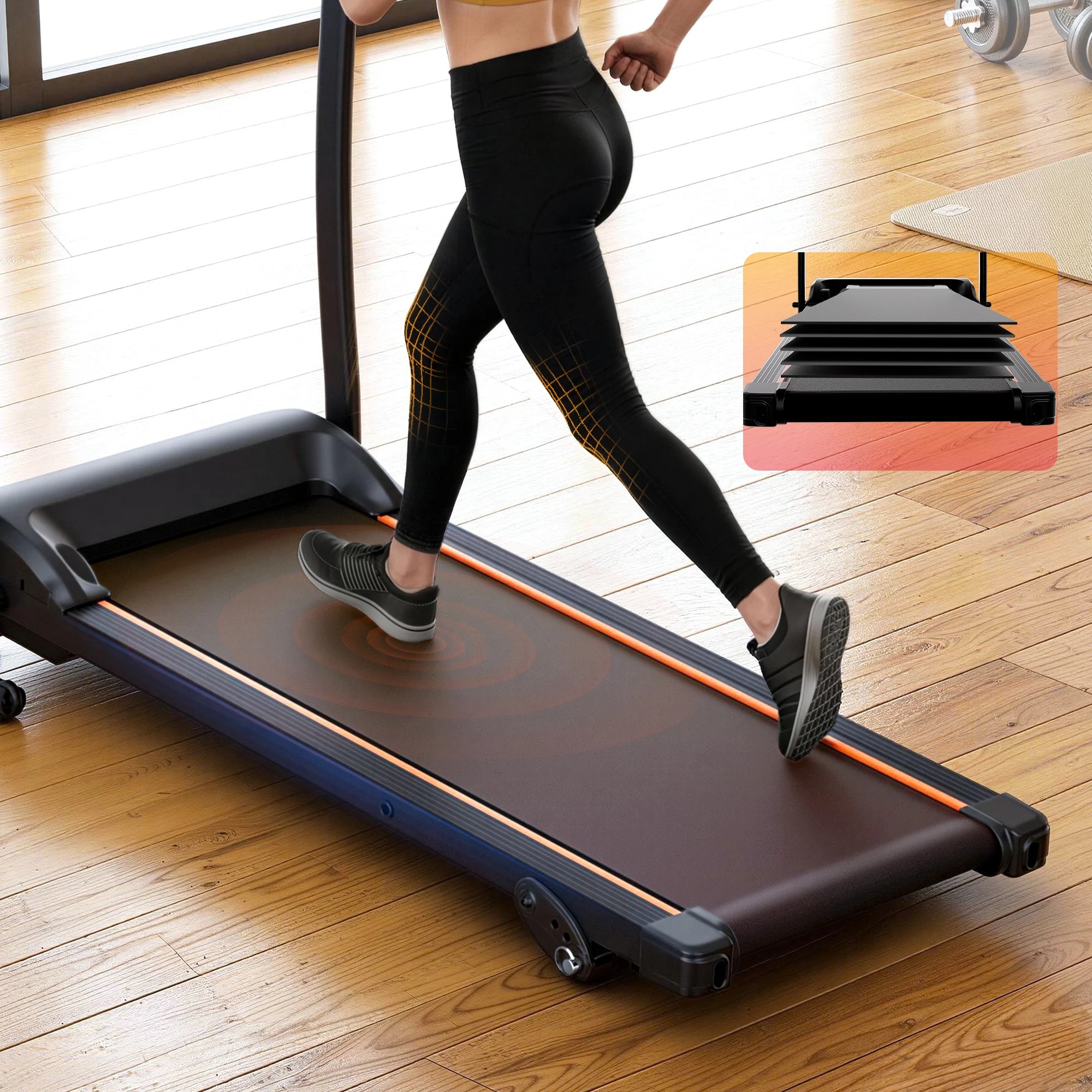 8 Everfit 2 in 1 Treadmill Electric Home Gym Fitness Exercise Machine Foldable 370mm, 8 of 9