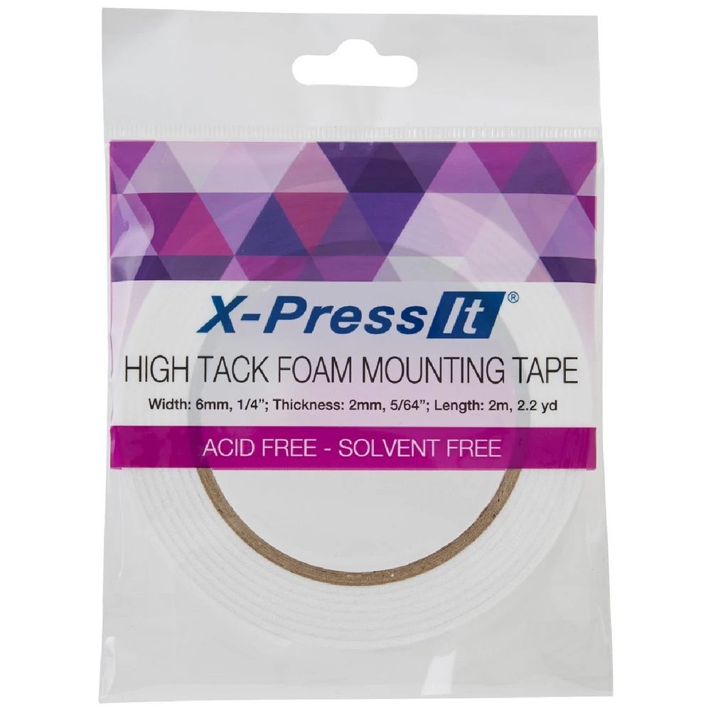1 X-Press It High Tack Foam Mounting Tape 6mm x 2m, 1 of 5