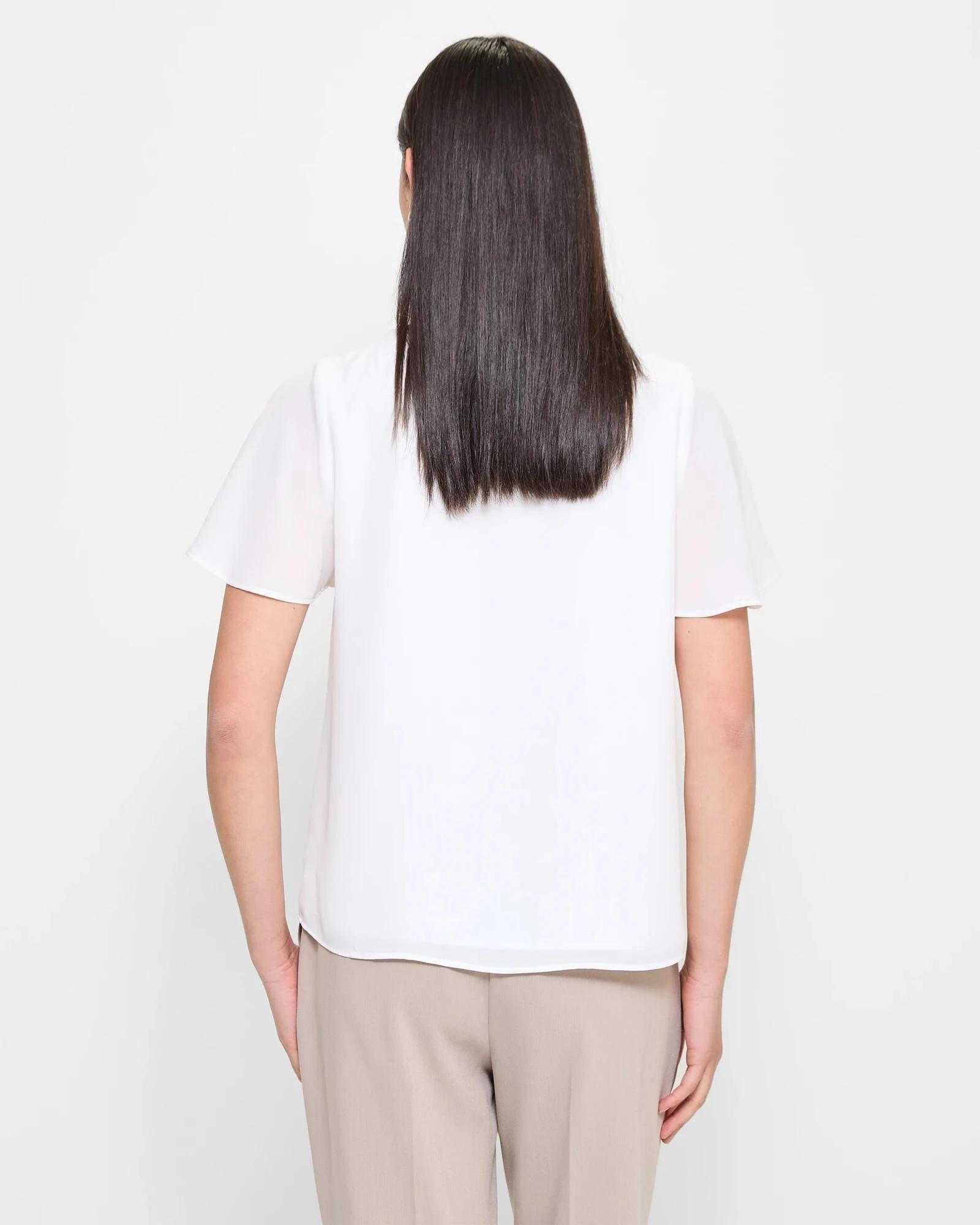 4 Preview Ella Crew Neck Blouse WHITE, 4 of 5