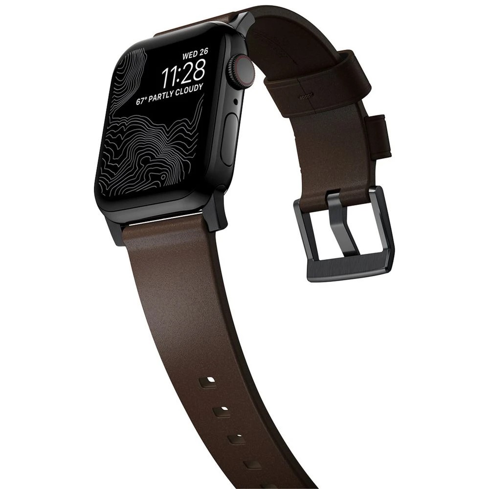 4 Nomad Apple Watch Band Leather 44-46mm Brown Black, 4 of 4
