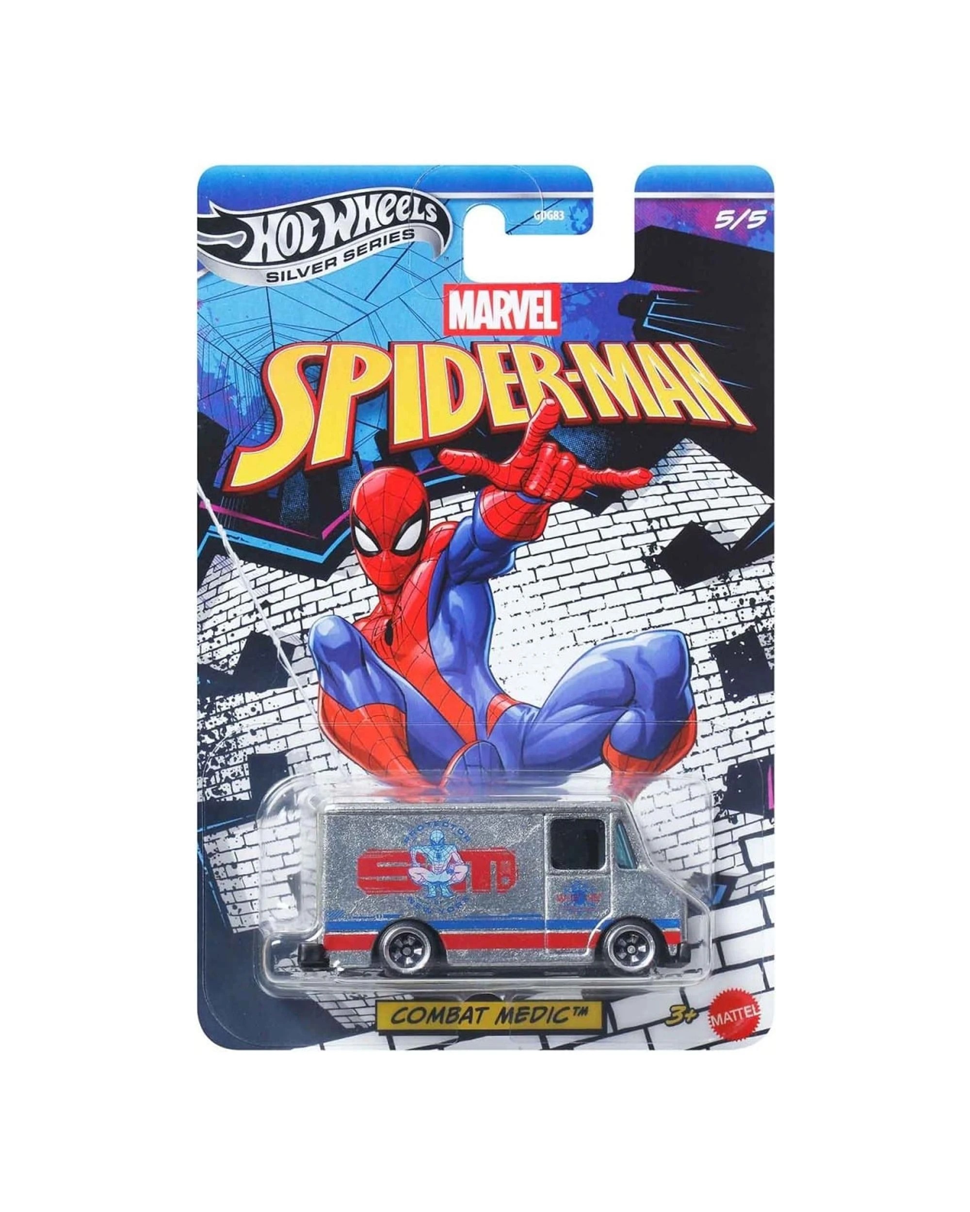 1 Hot Wheels Silver Series Marvel Spider-Man Peter Parker Combat Medic Diecast Vehicle, 1 of 5
