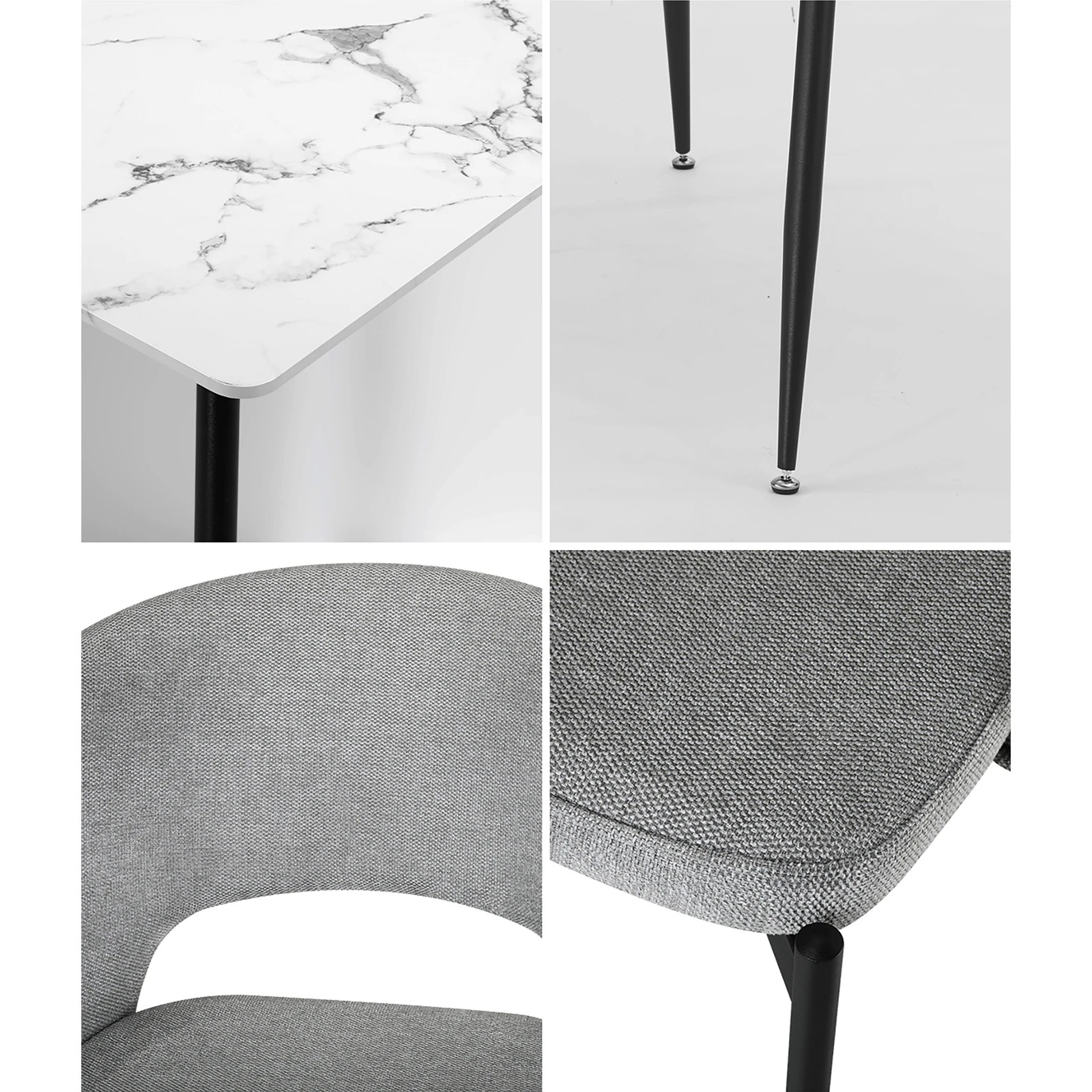 5 Oikiture 120cm Rectangle Dining Table With 6pcs Fabric Dining Chairs
 - Multi, 5 of 10