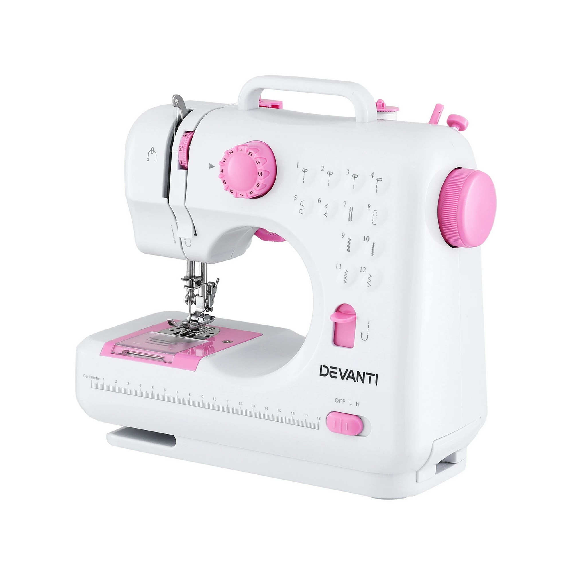 2 Devanti 12 Stitches Mini Sewing Machine for Beginners Portable Sewing Machine Kit with LED Lights - Multi, 2 of 2