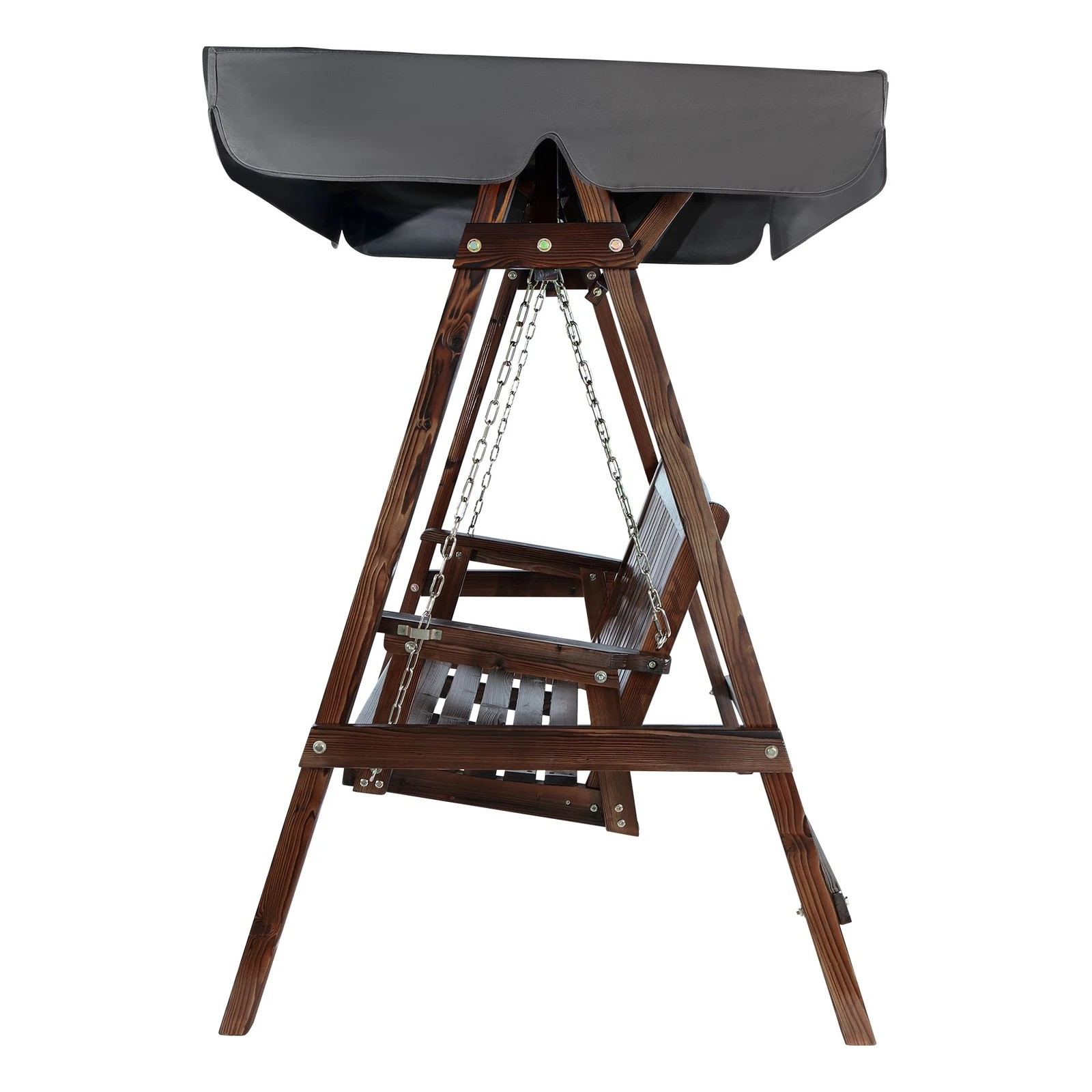 9 Alfordson Swing Chair Outdoor Furniture Wooden Garden Patio Canopy XL - Charcoal, 9 of 10