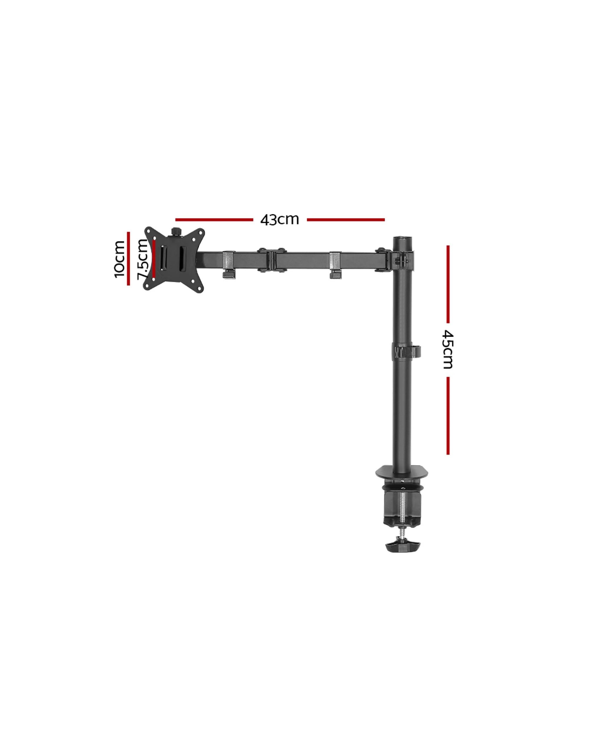2 Artiss Monitor Arm Desk Mount Screen Bracket Holder - Black, 2 of 8