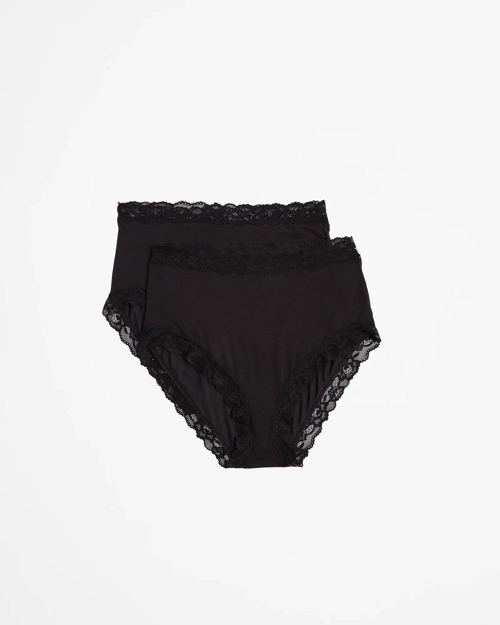 1 Target Woman 2 Pack Modal and Lace Full Briefs BLACK, 1 of 4