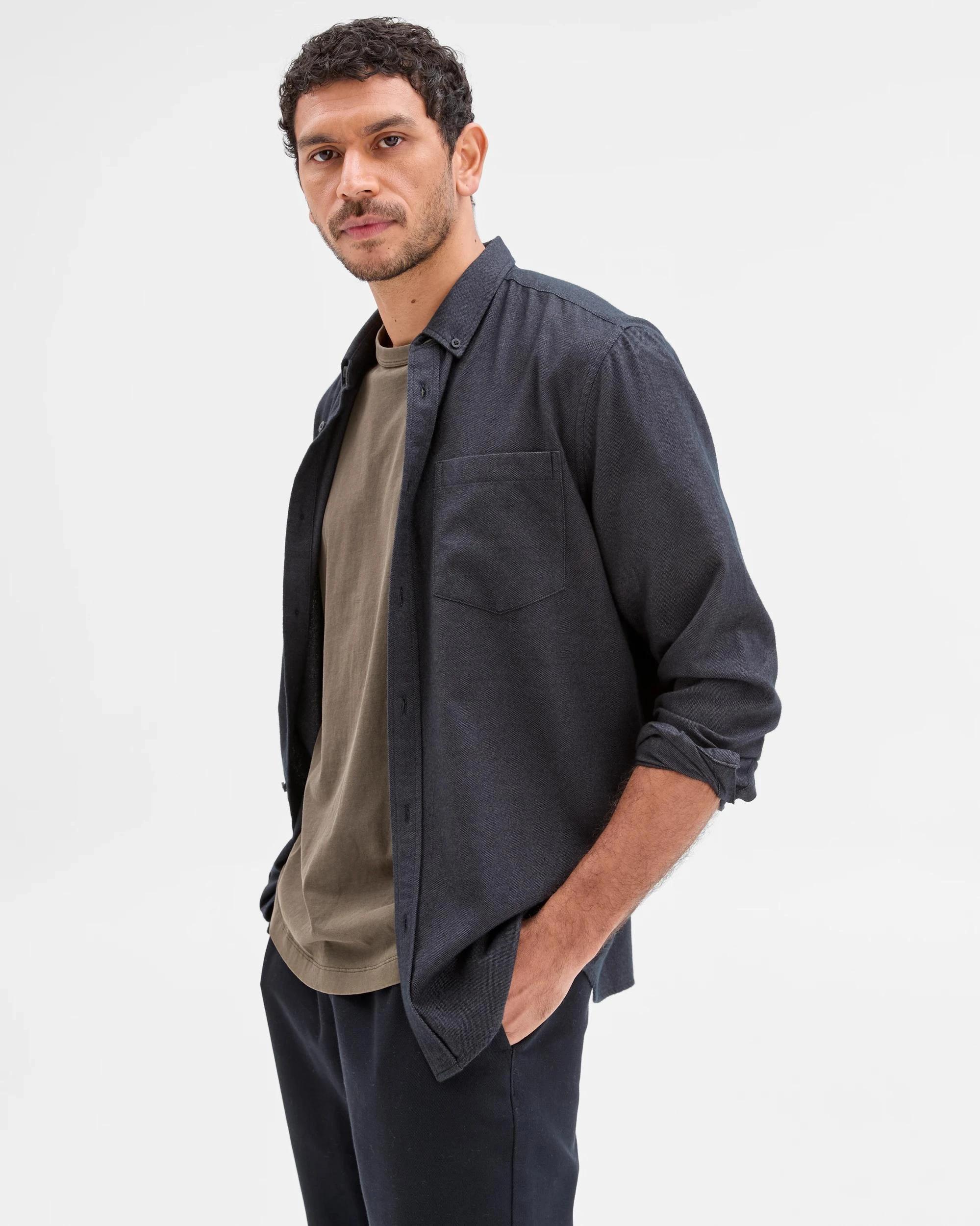 5 Target Australian Cotton Long Sleeve Oxford Shirt BLACK, 5 of 8