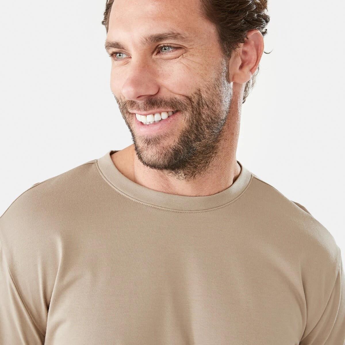 4 Australian Cotton Crew Neck T-shirt WARM SAND, 4 of 5