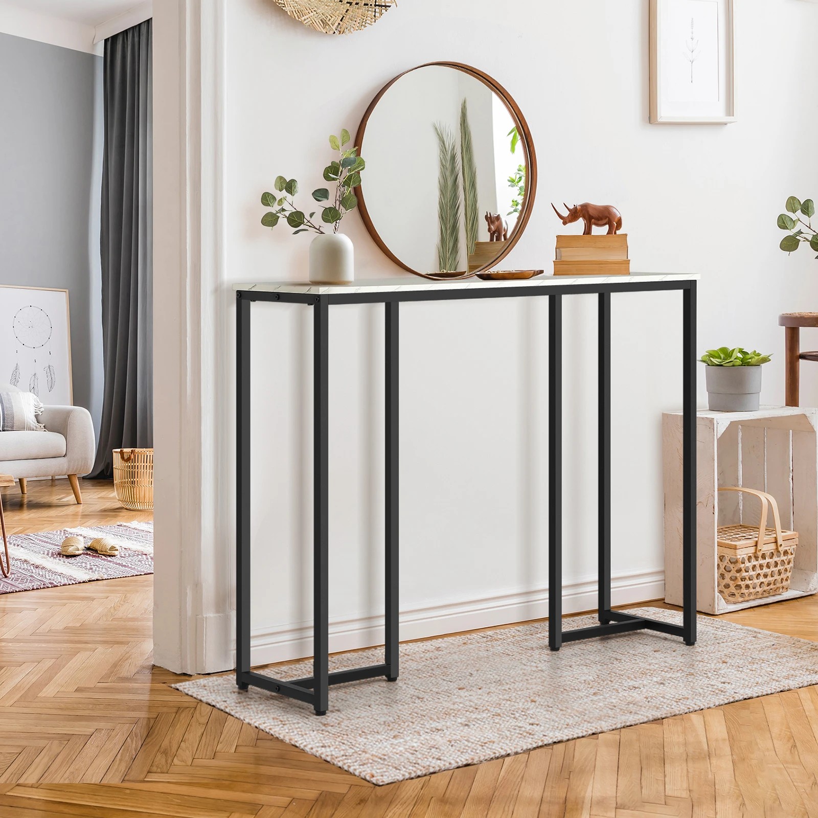 3 Oikiture Console Table Hallway Entry Side Tables Marble Effect Hall Display
 - Multi, 3 of 10