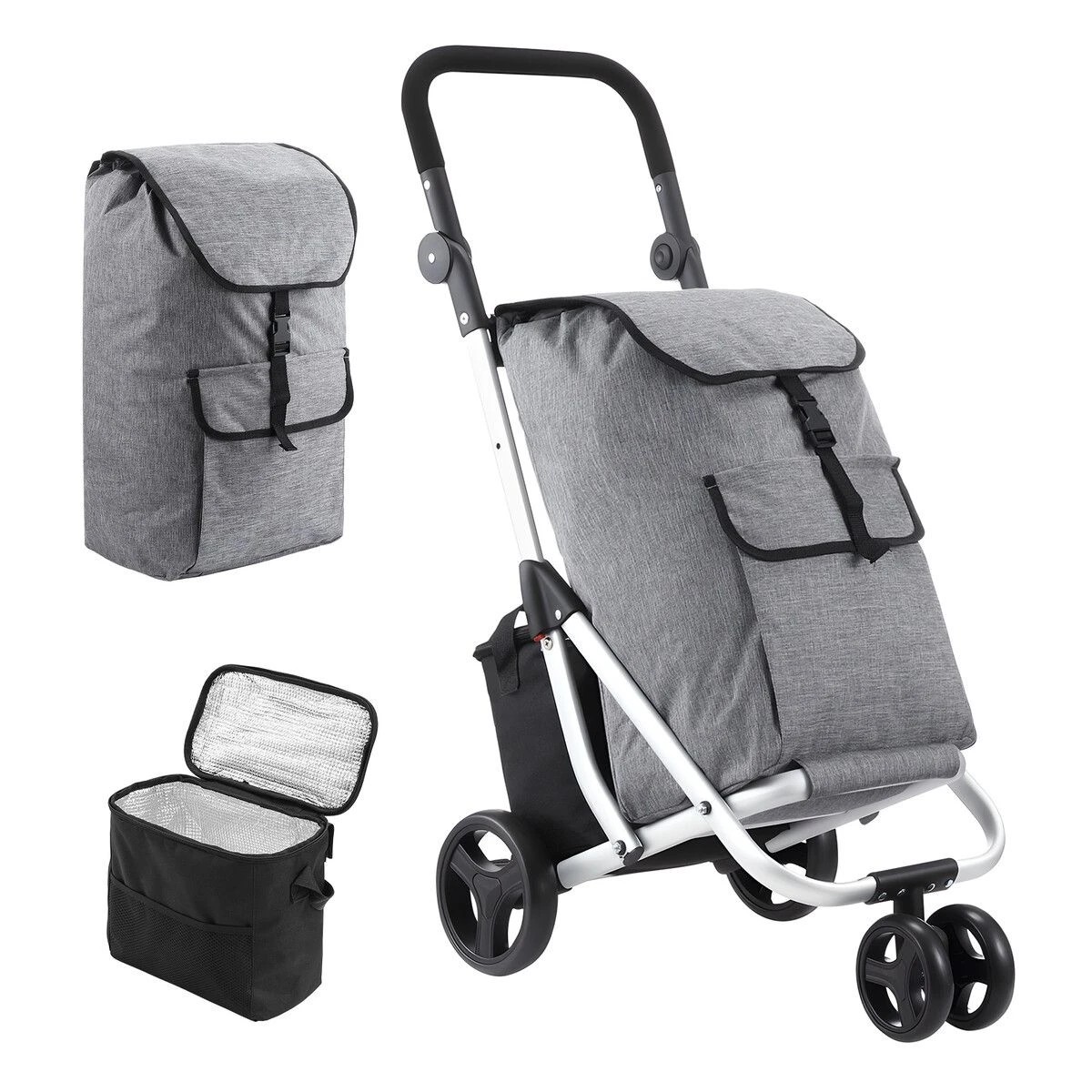 3 AUSWAY Shopping Cart Trolley Dolly Insulation Bag Aluminium Waterproof Wheeled, 3 of 3