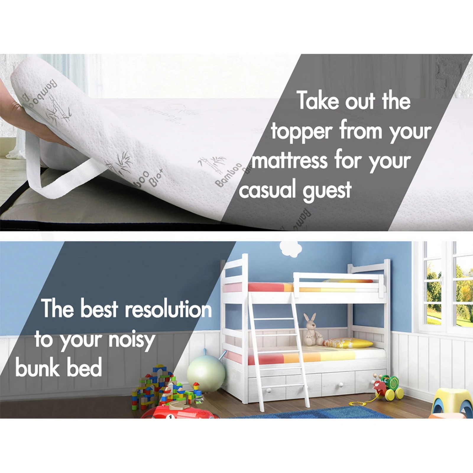 7 Starry Eucalypt 8cm Memory Foam Mattress Topper 7-Zone Graphite - King Single Bed, 7 of 10