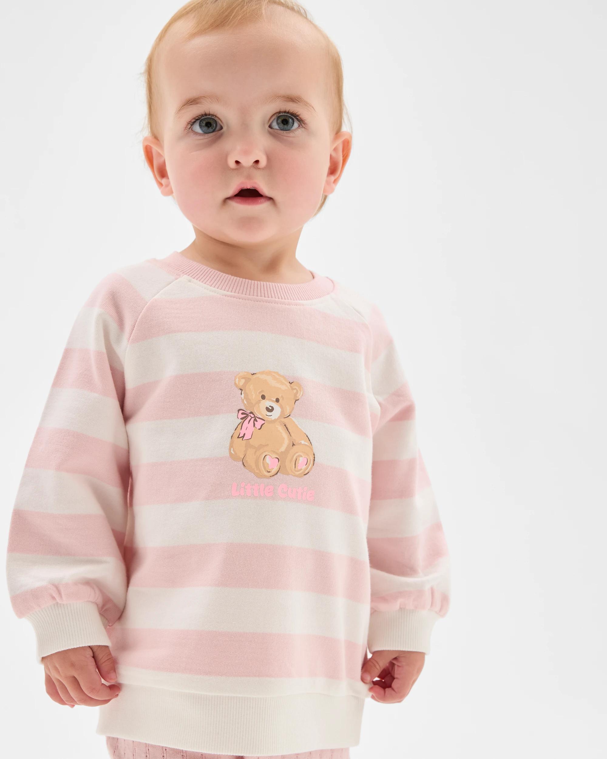 3 Target Baby Baby Organic Cotton Jumper & Flare Pants 2 Piece Set TEDDY STRIPE, 3 of 6