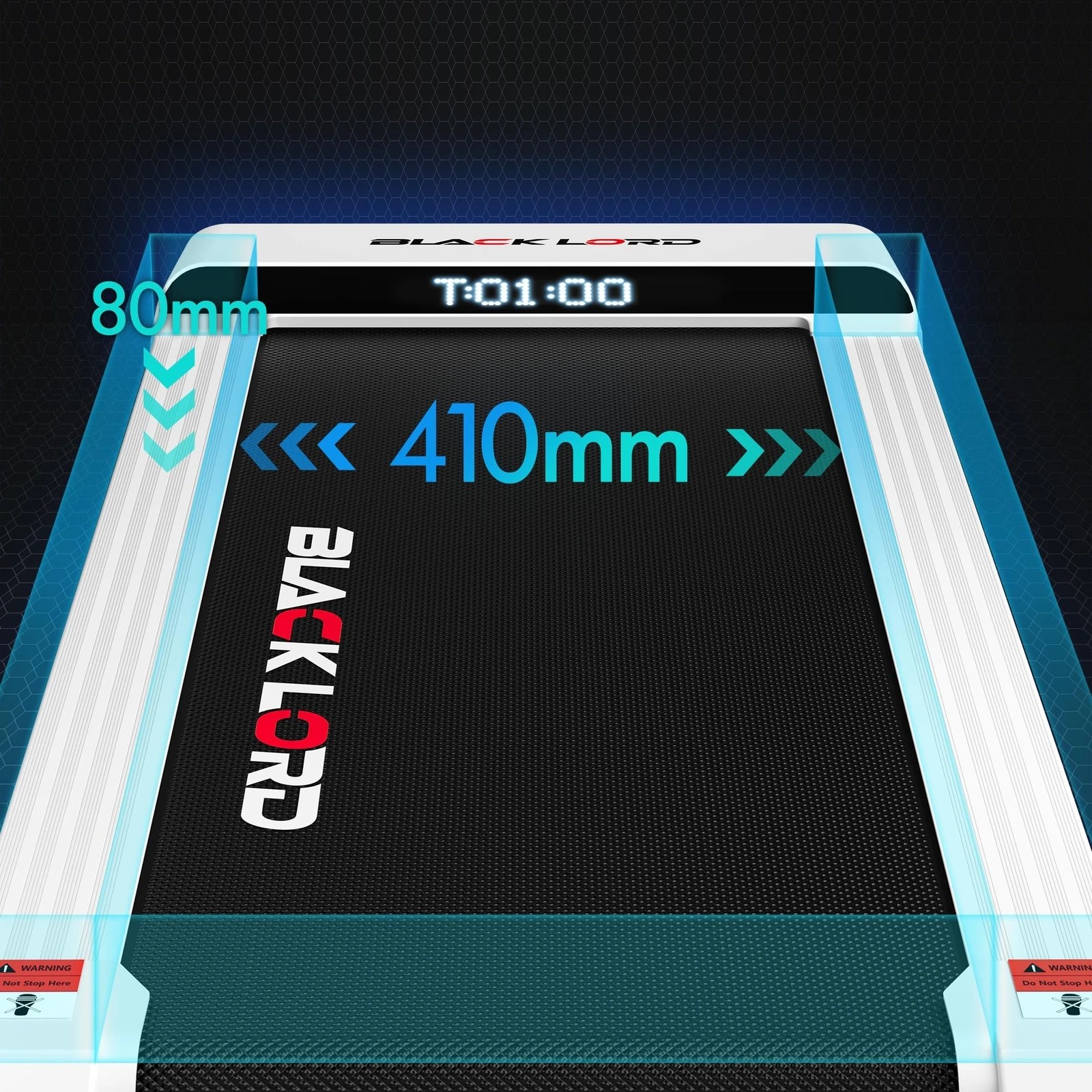 9 Black Lord Treadmill Electric Walking Pad Steel Frame Under Desk Gym 410mm - White, 9 of 10