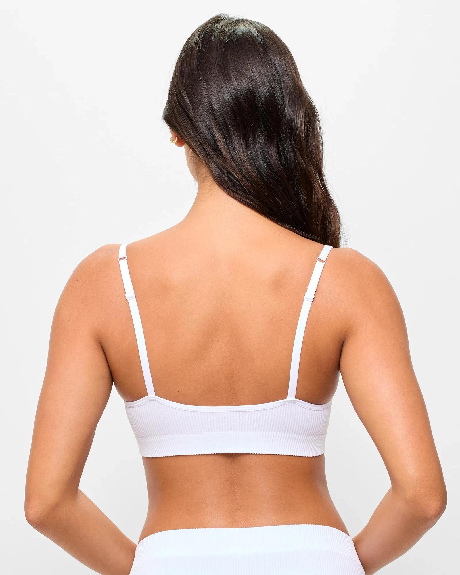 4 Lily Loves Ribbed Seamfree Strappy Crop Top WHITE, 4 of 4