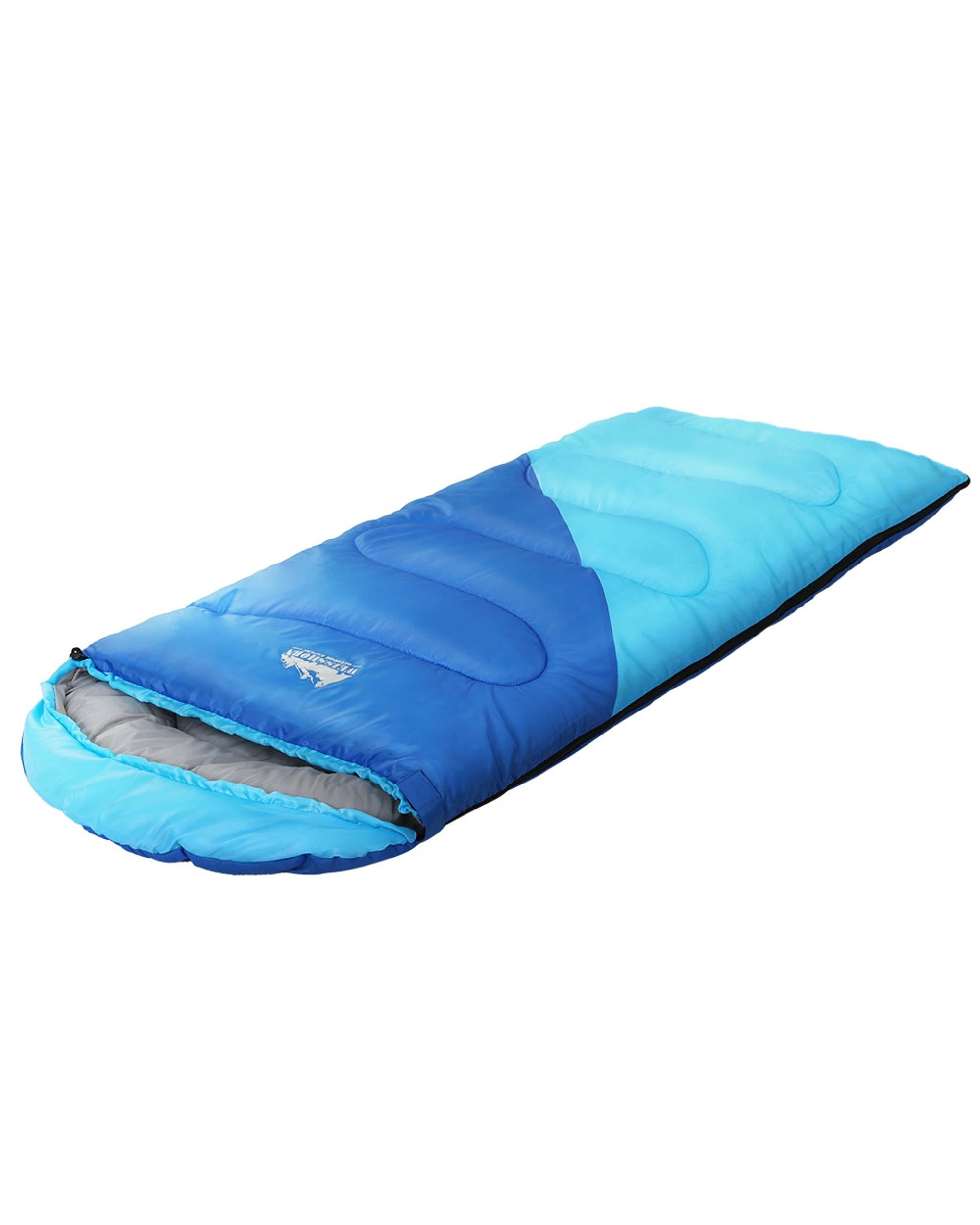 1 Weisshorn Sleeping Bag Kids Single 172cm Thermal Camping Hiking - Blue, 1 of 6