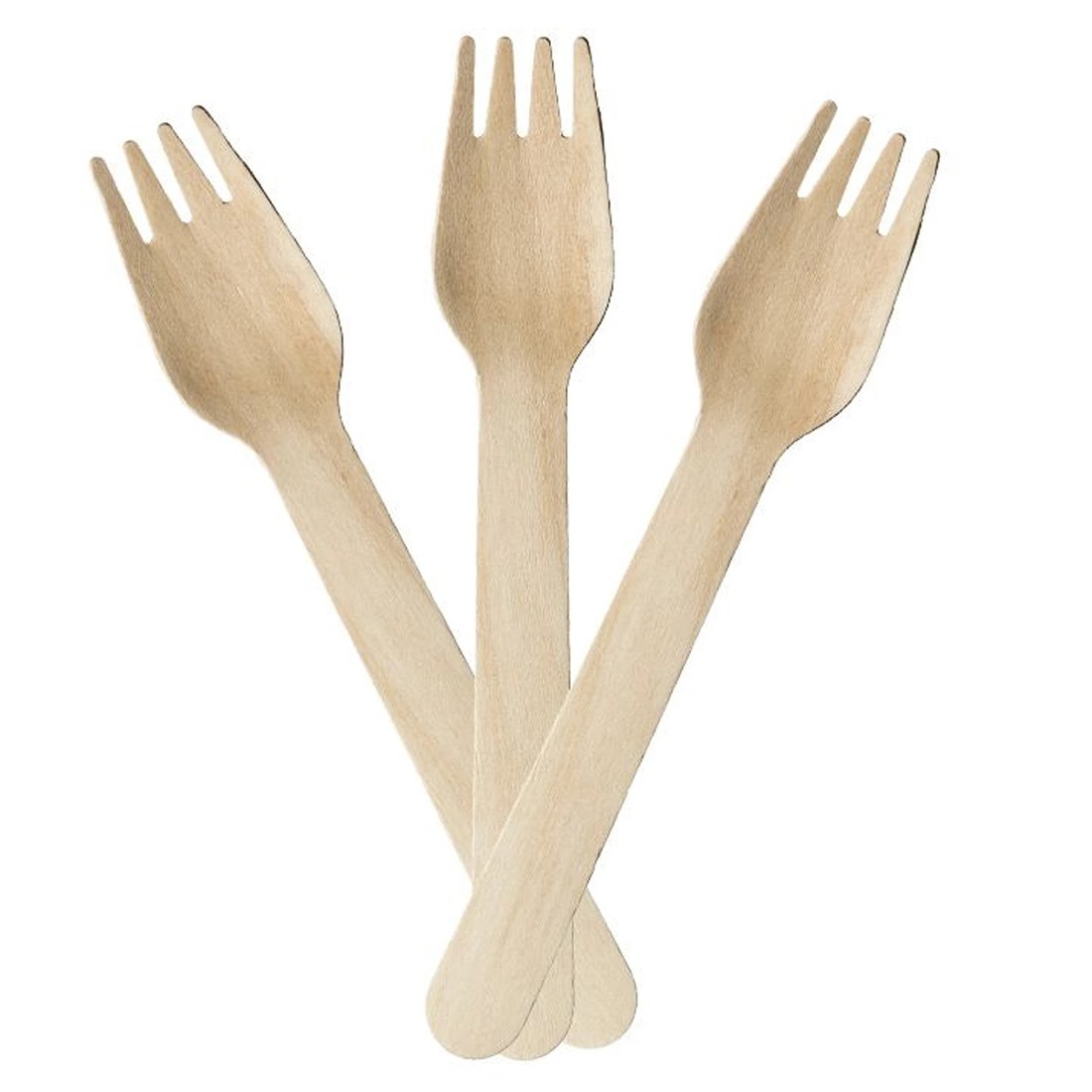 1 Party Maker Eco Wooden Forks (Bulk pack of 100), 1 of 2