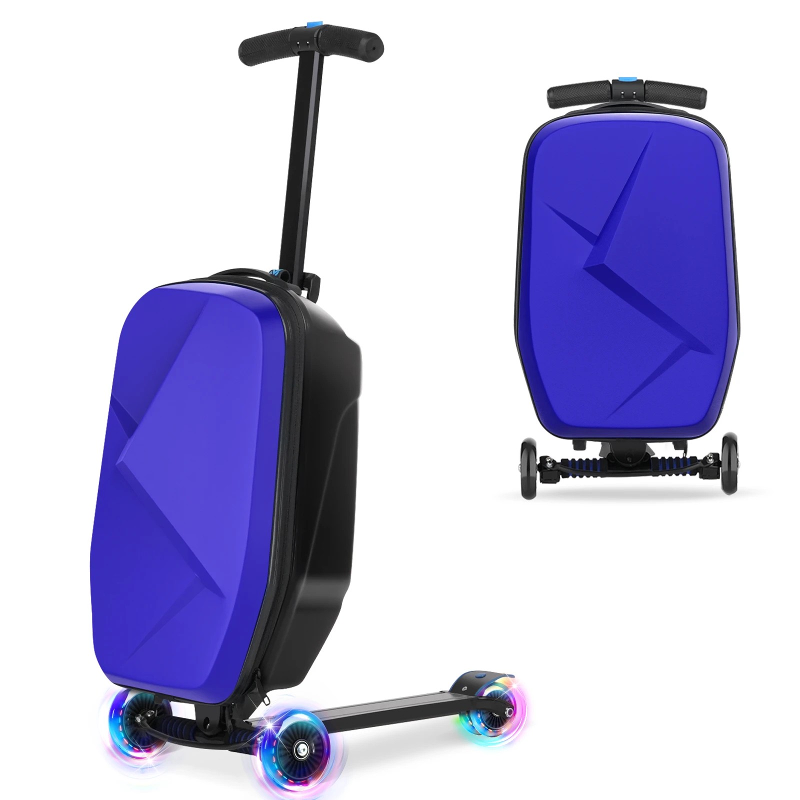 1 Advwin 2-in-1 Foldable Scooter Suitcase LED Wheels Ride-on LuggageCarry-on Luggage & Travel Scooter Ride-on Suitcase, 1 of 10