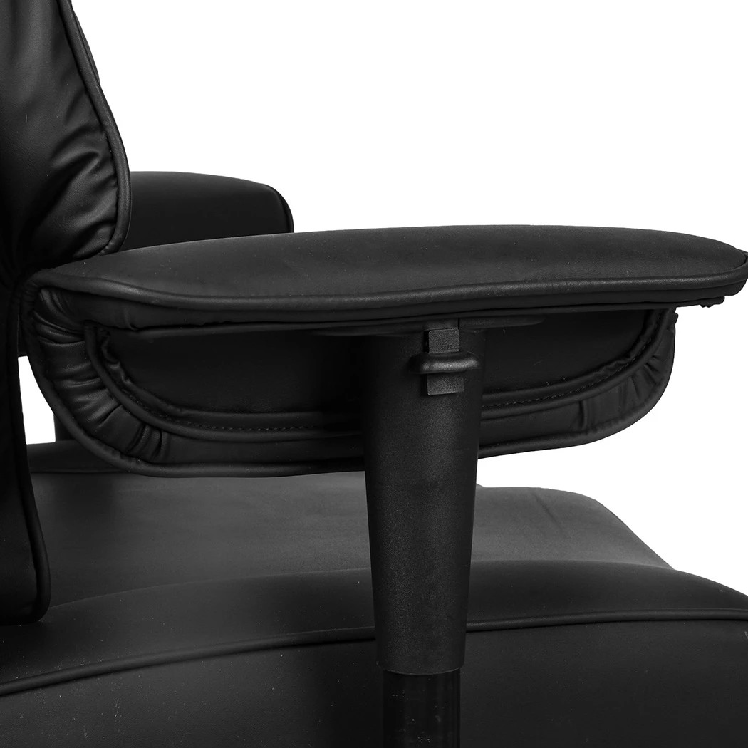 4 Levede High Back PU Leather Executive Desk Chair with Adjustable Armrests,Black, 4 of 8