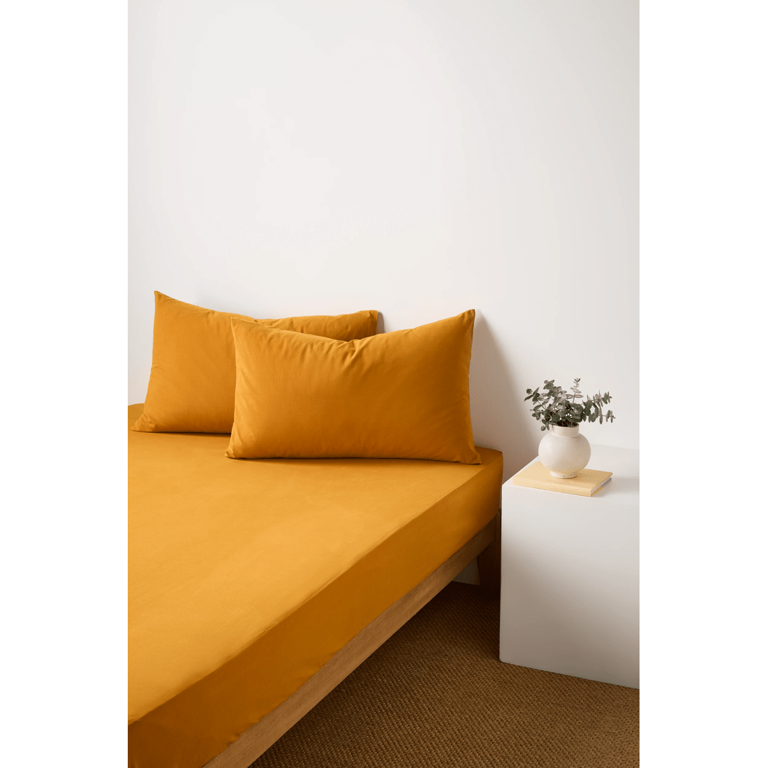 1 Arlo Cotton Stonewash Fitted Sheet - Yellow, 1 of 2