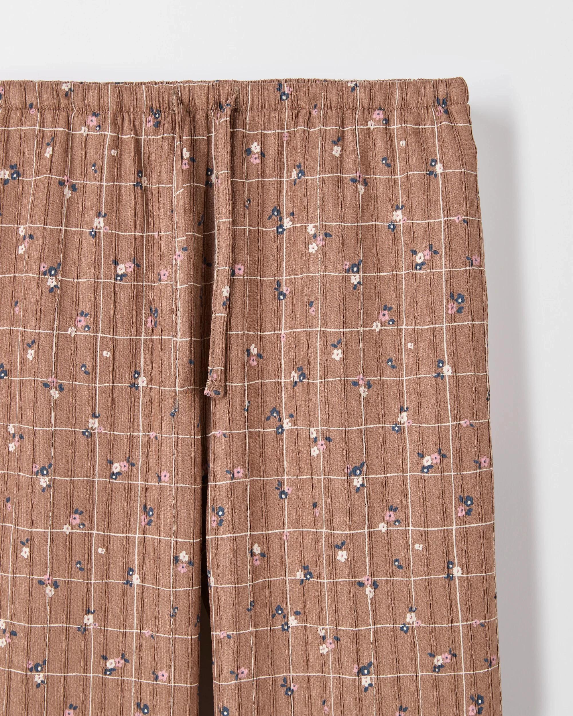 7 Target Kids Wide Leg Textured Pants BROWN CHECK, 7 of 7