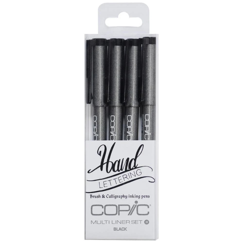 1 Copic 4PK Multiliner Hand Lettering Pens Black, 1 of 2