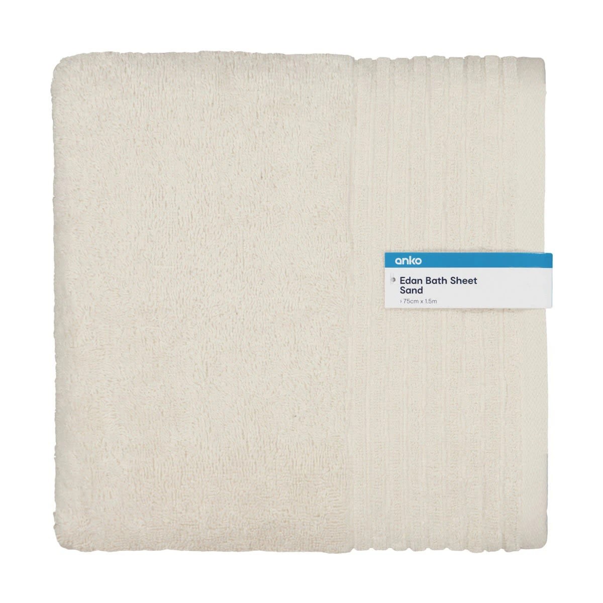 5 Edan Cotton Bath Sheet - Sand, 5 of 6