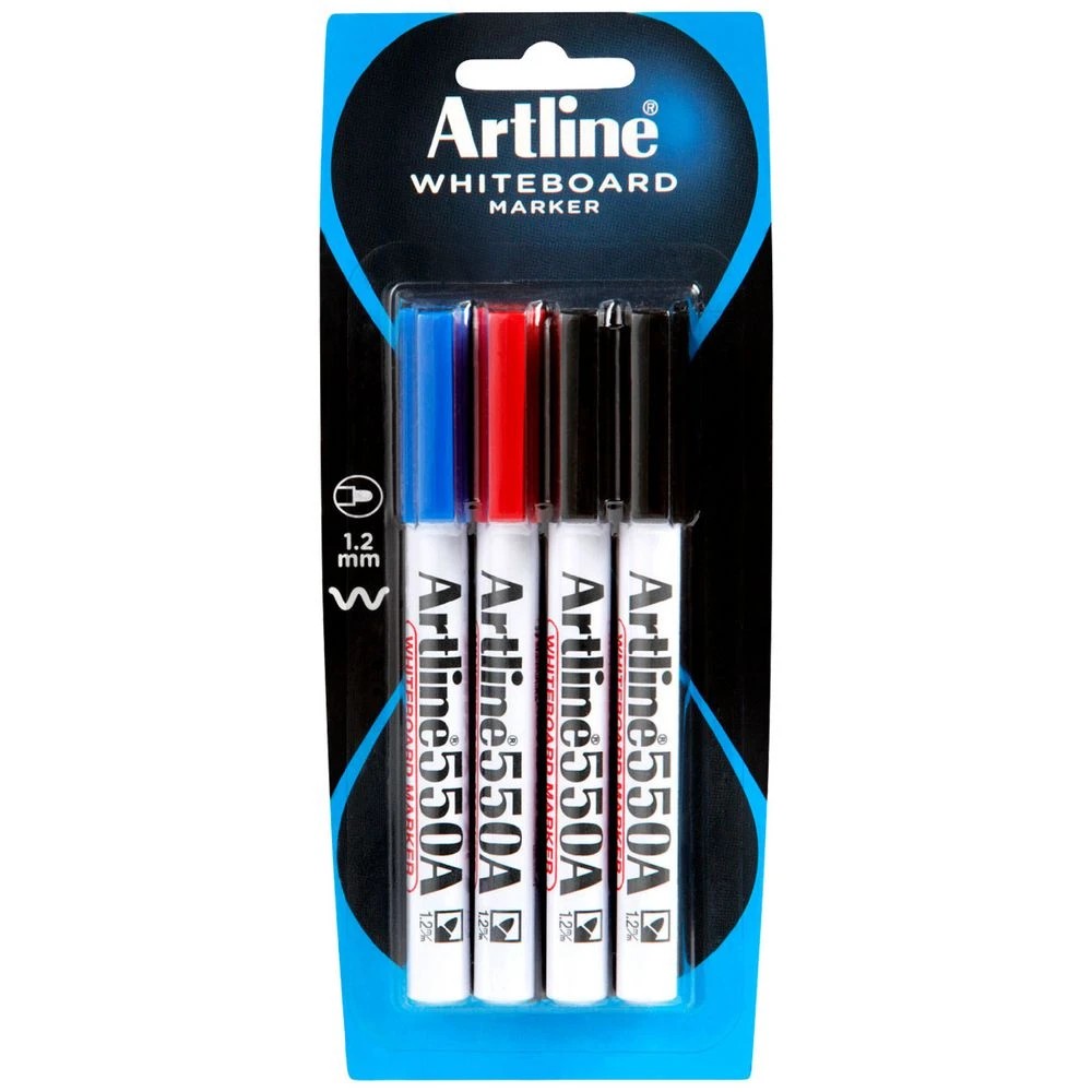 1 Artline 550A Whiteboard Markers Bullet Assorted 4 Pack, 1 of 1