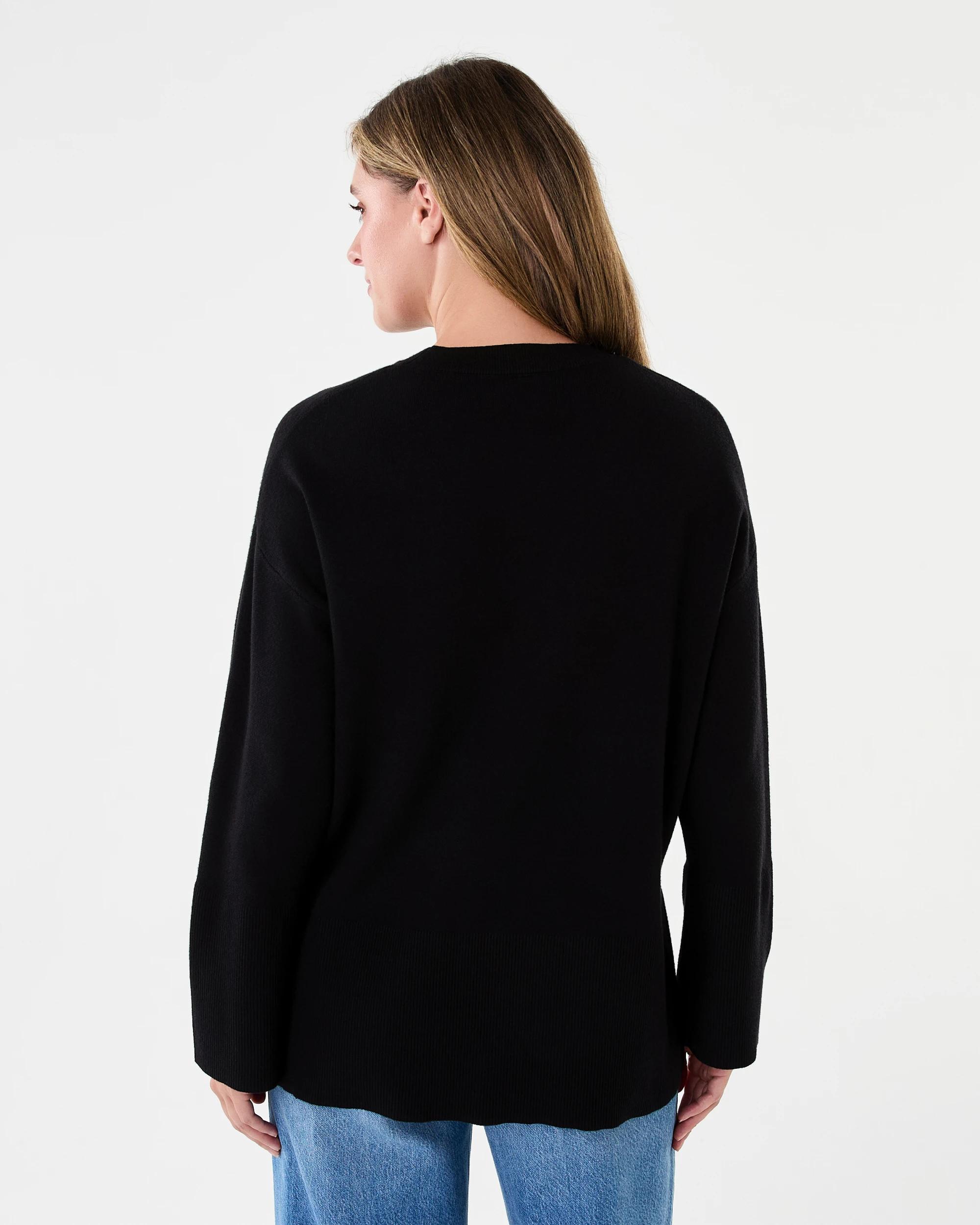 3 Compact Seam Front Oversized Jumper Black, 3 of 7