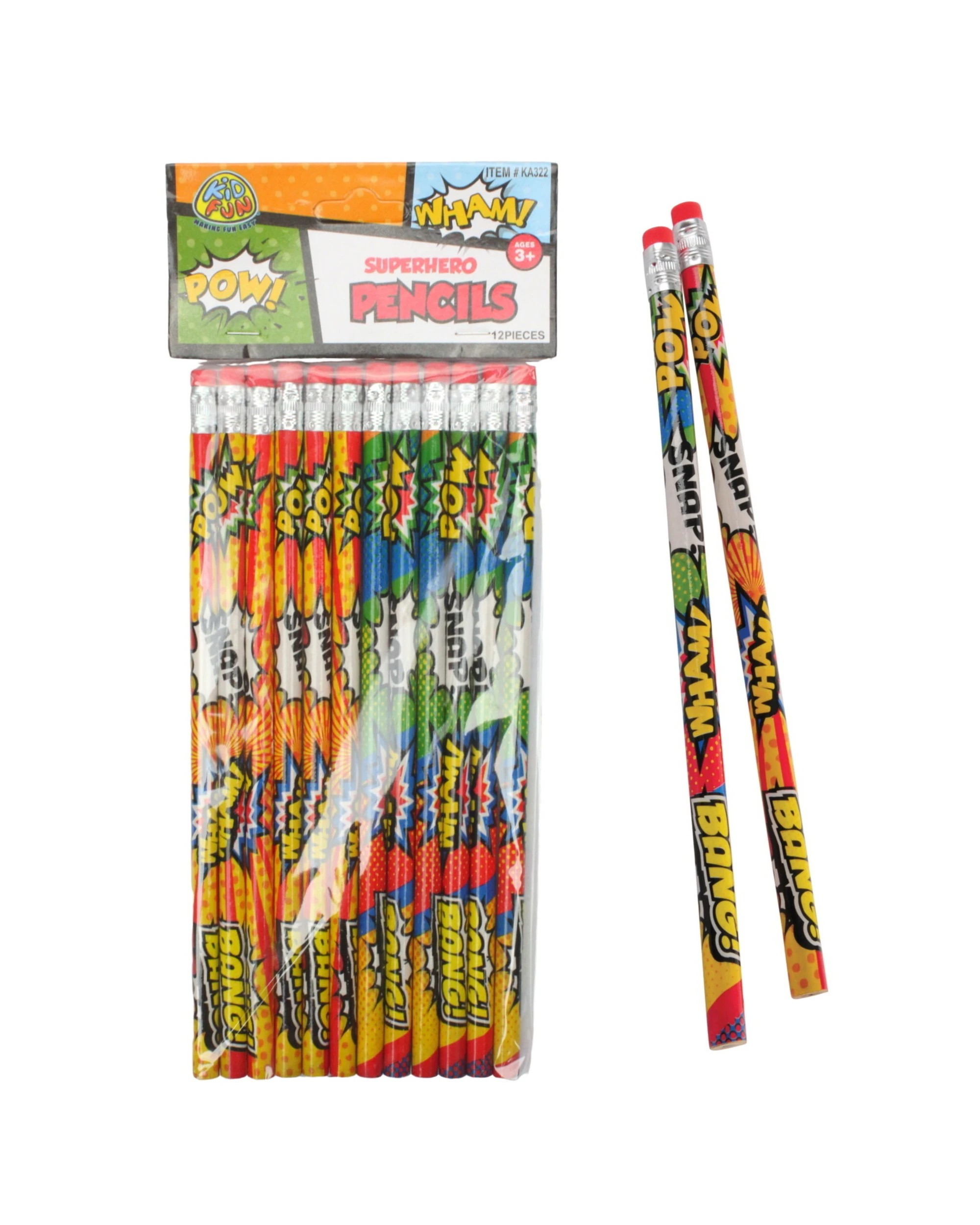 1 Partyrama Superhero Pencils Pack of 12, 1 of 1