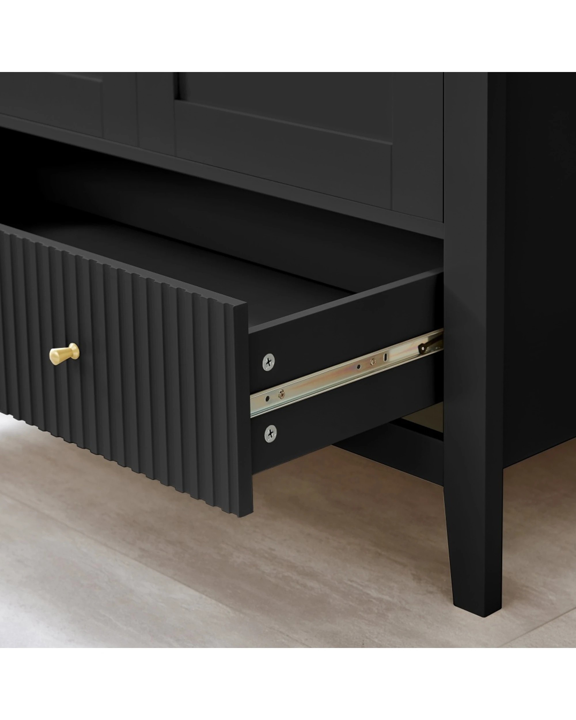 6 Alpine Bay Zara Fluted 6 drawer chest 120cm - Black, 6 of 7