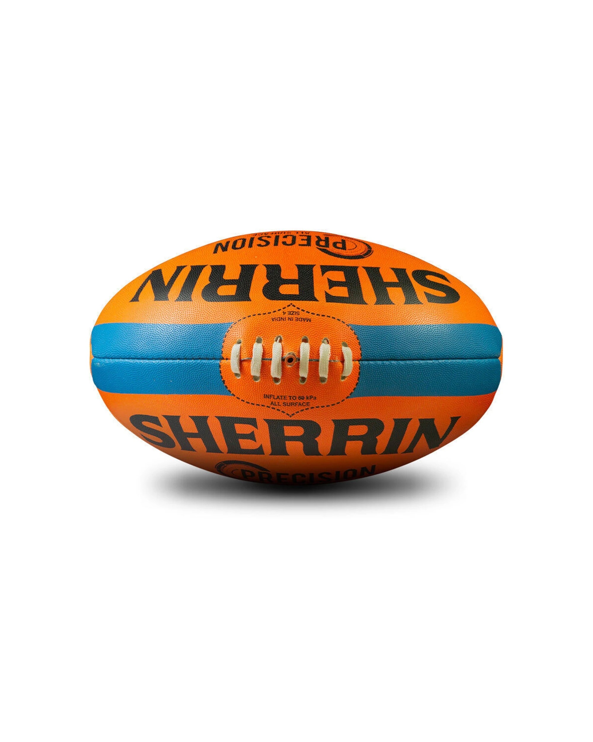 2 Sherrin Precision Synthetic Rubber AFL Training Football Size 5 All Surface - Orange, 2 of 3