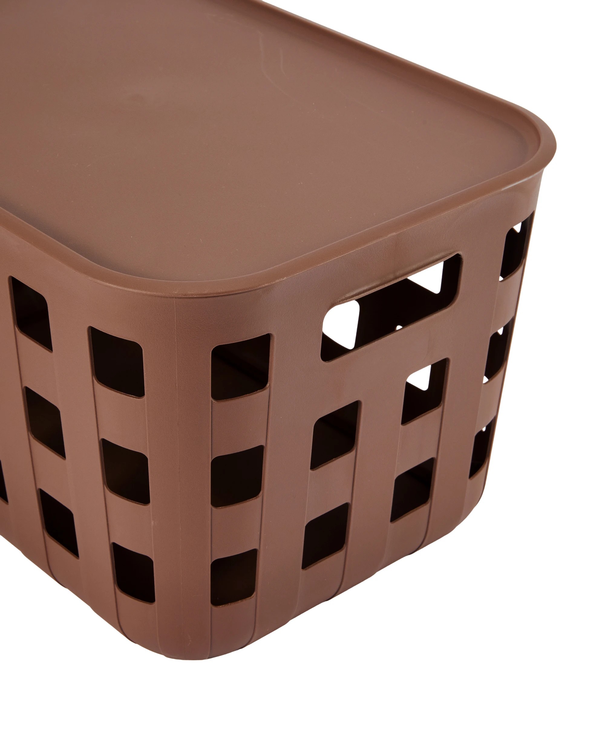 5 18L Rectangle Trellis Basket with Lid - Chocolate, 5 of 8
