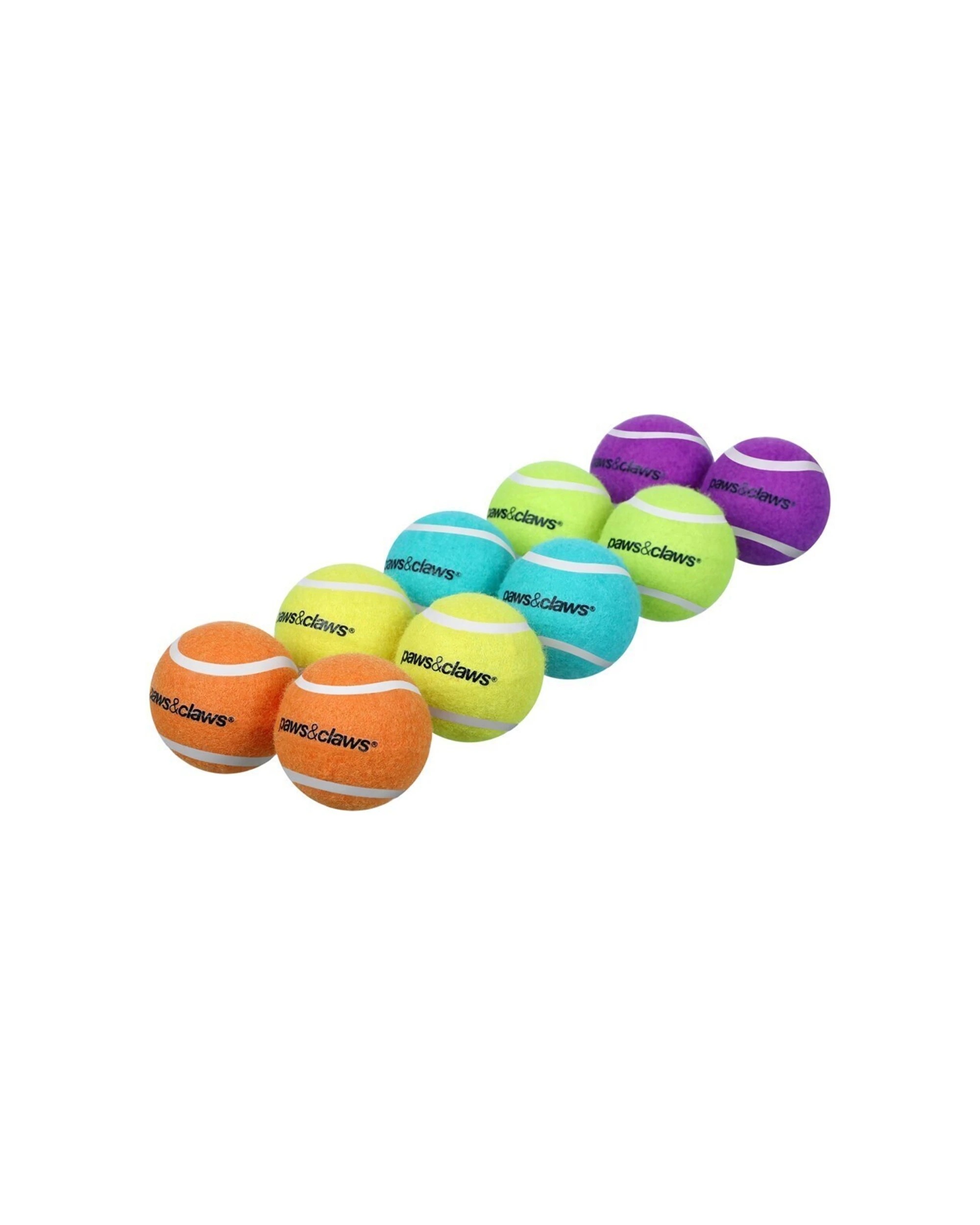 1 Paws And Claws 24pc Tennis Balls 6cm Solid Durable Dog Toy Pack - Multi, 1 of 4