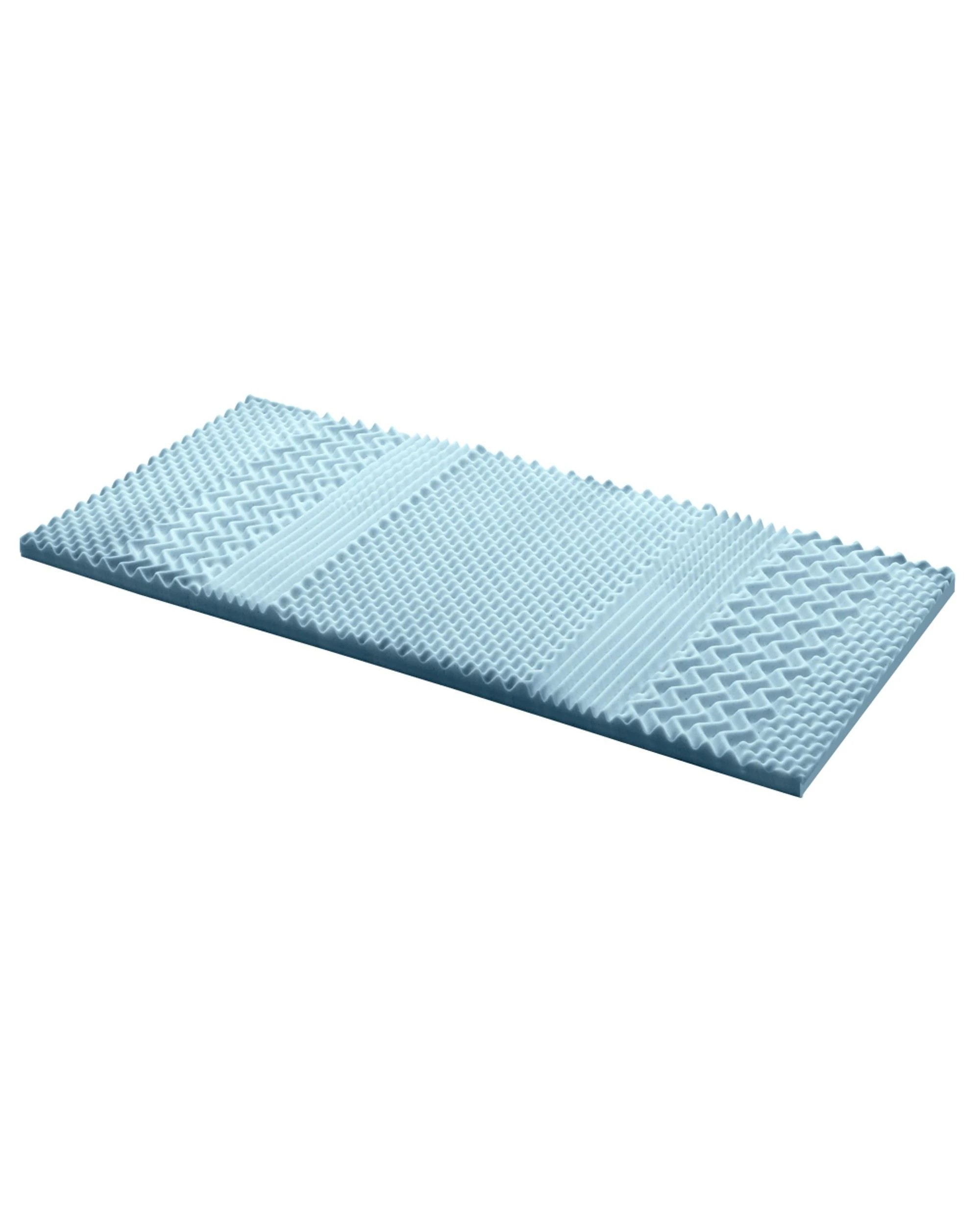 1 Giselle Bedding Memory Foam Mattress Topper 7-Zone 5cm Single - Single Bed - Blue, 1 of 7