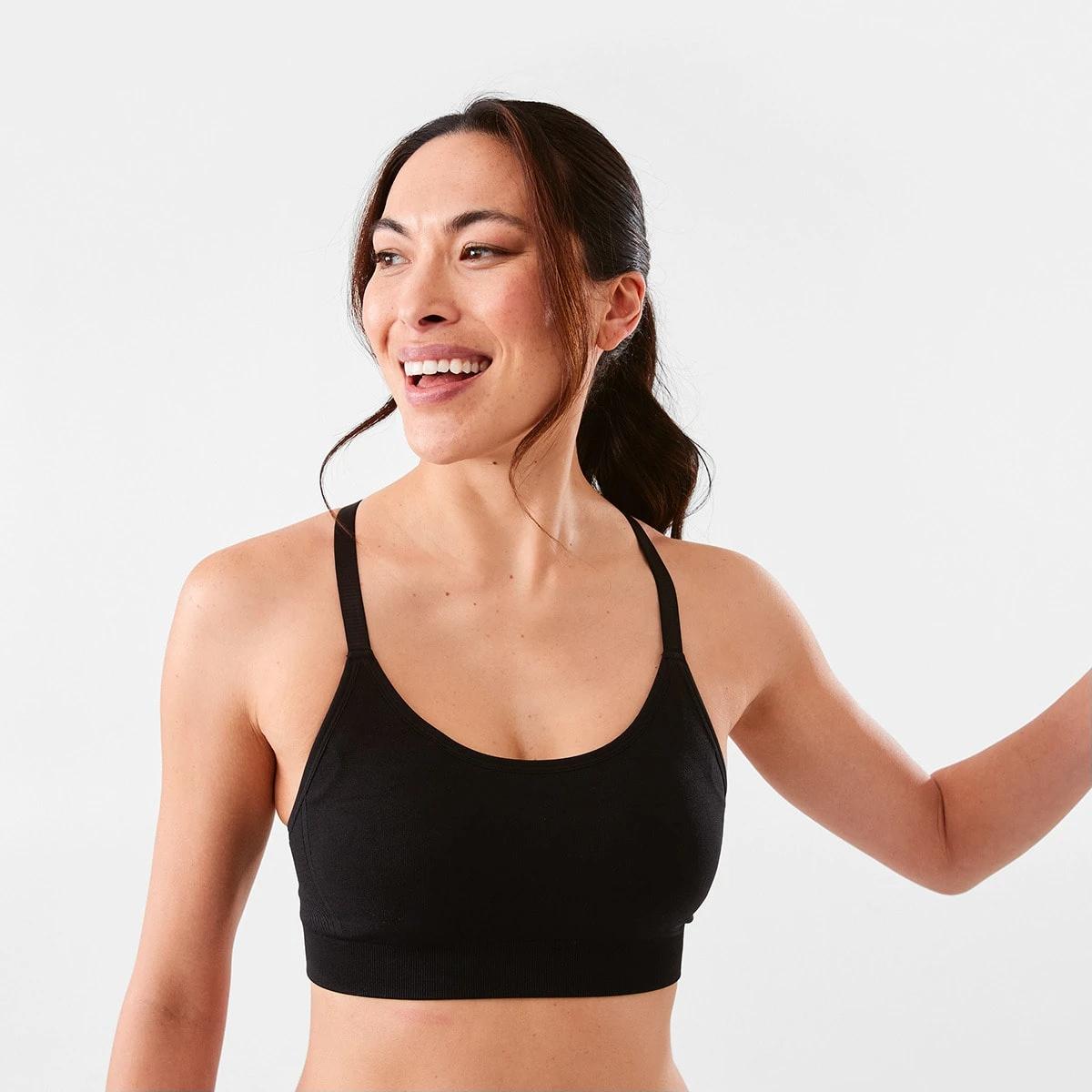 3 2 Pack Sports Medium Support Seamfree Crop BLACK, 3 of 9