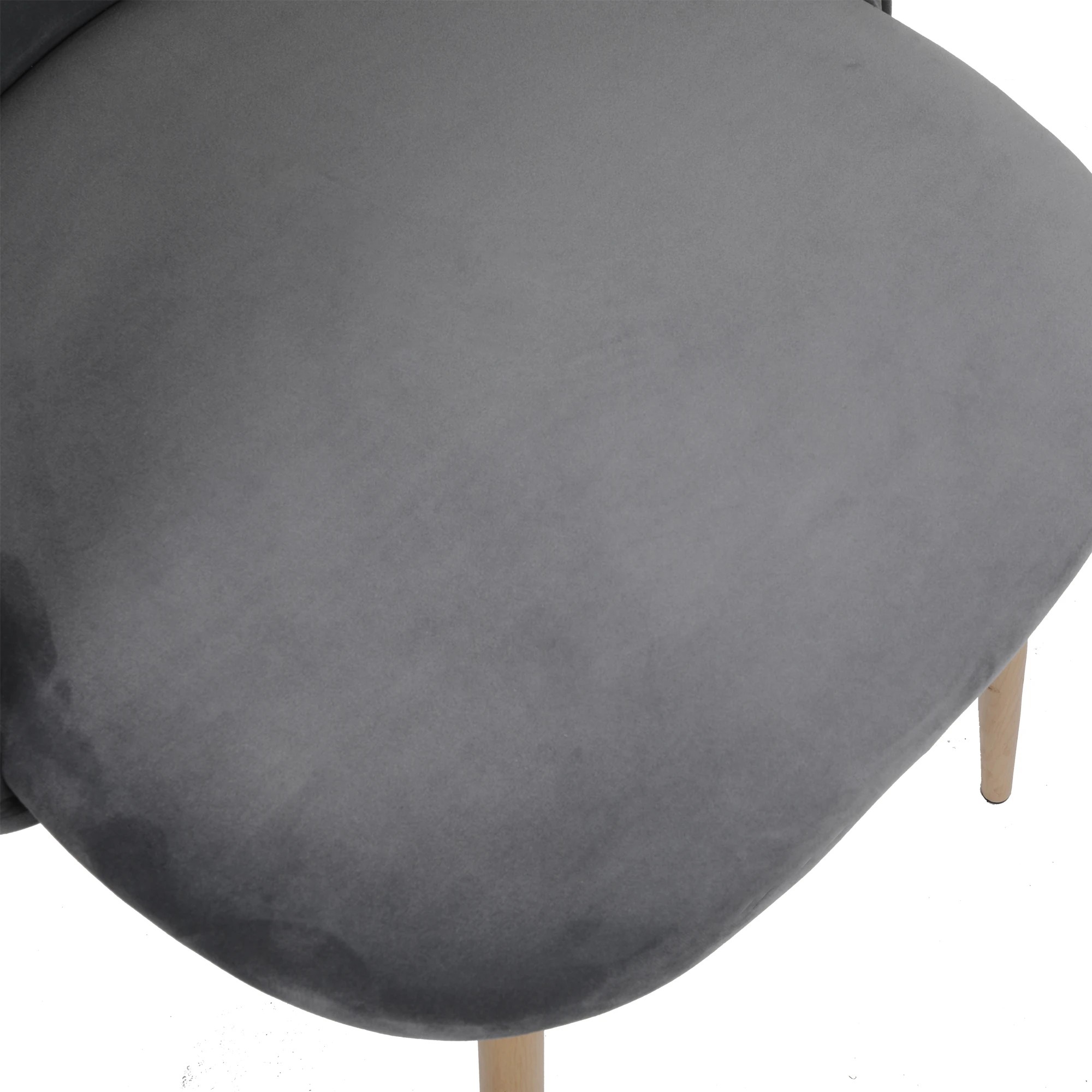 4 Levede 1 Set Of 8 Velvet Dining Chairs - Grey, 4 of 5