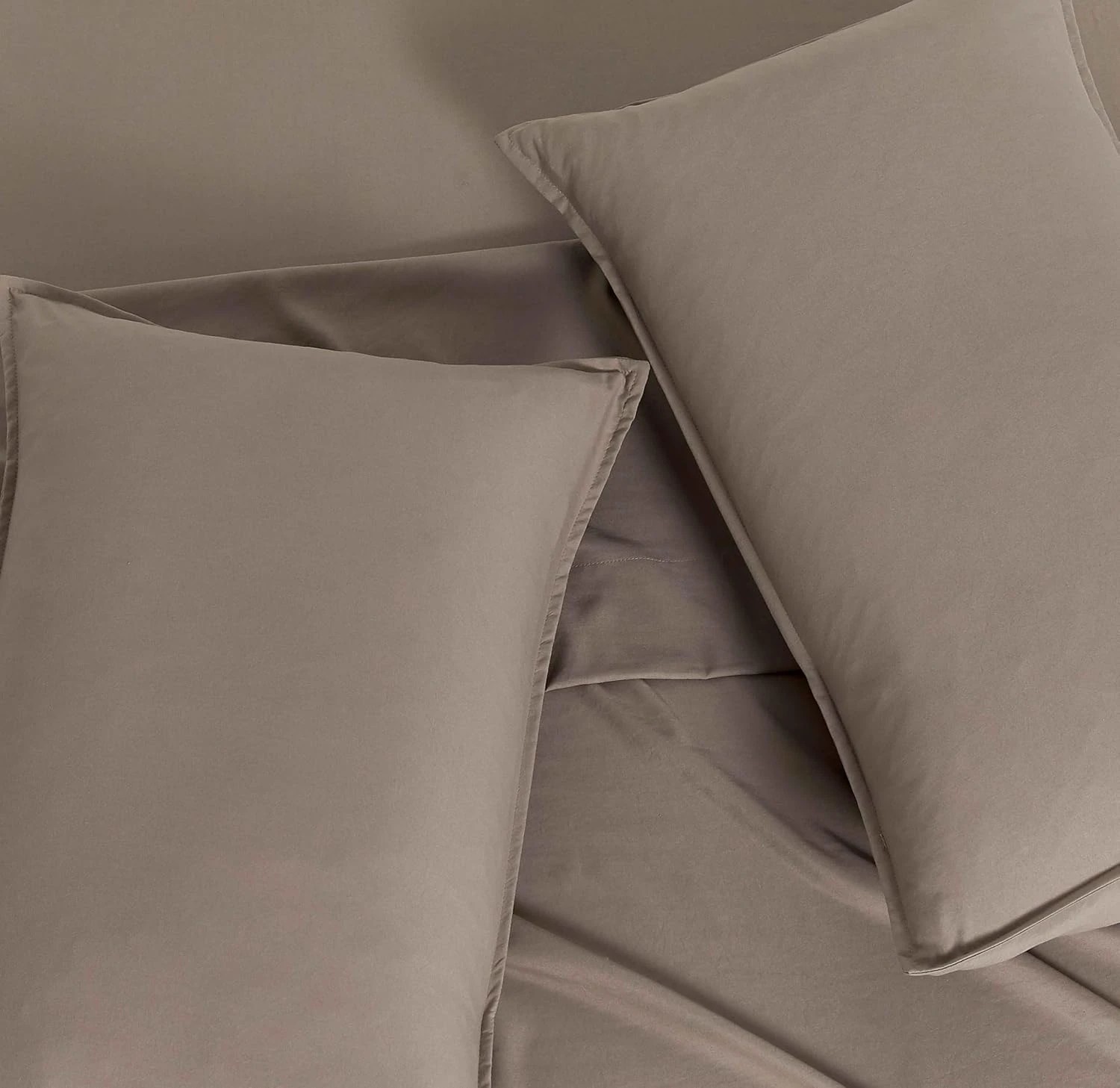 3 CleverPolly 2-Pack Vintage Washed Microfibre Standard Pillowcases - Truffle, 3 of 5