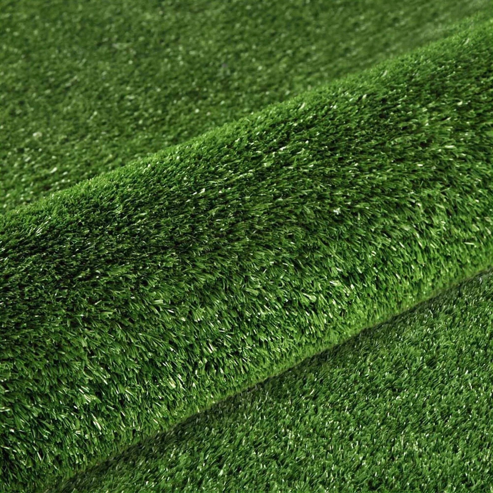 2 Artificial Grass 12mm 20sqm Synthetic Turf Gloss Fake Lawn 2mx10m - Green, 2 of 5