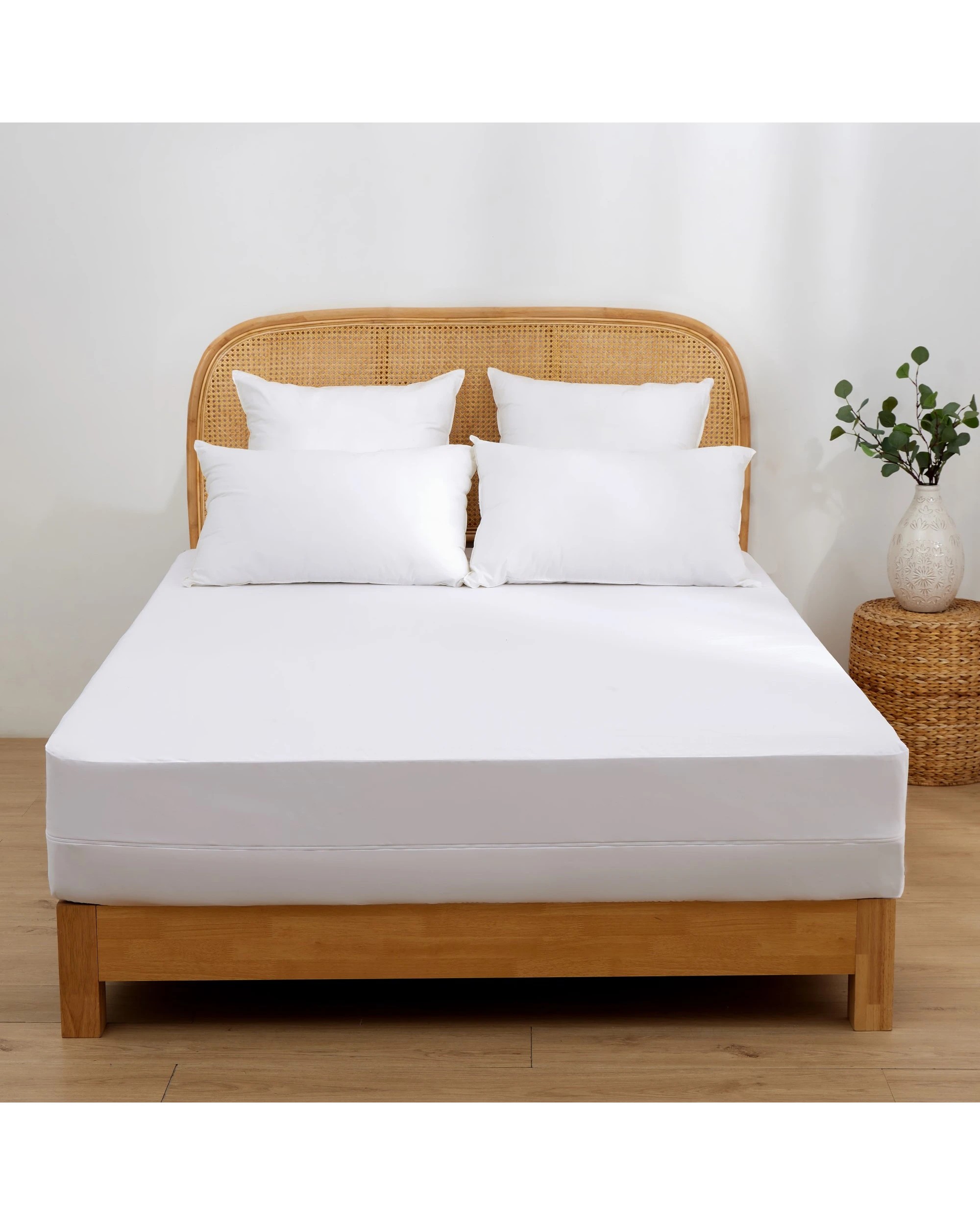 1 Dreamaker Fully Encased Waterproof Mattress Protector - Single Bed - White, 1 of 7