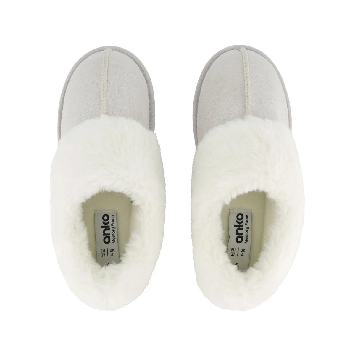 3 Comfort Microsuede Slippers White Sand, 3 of 4