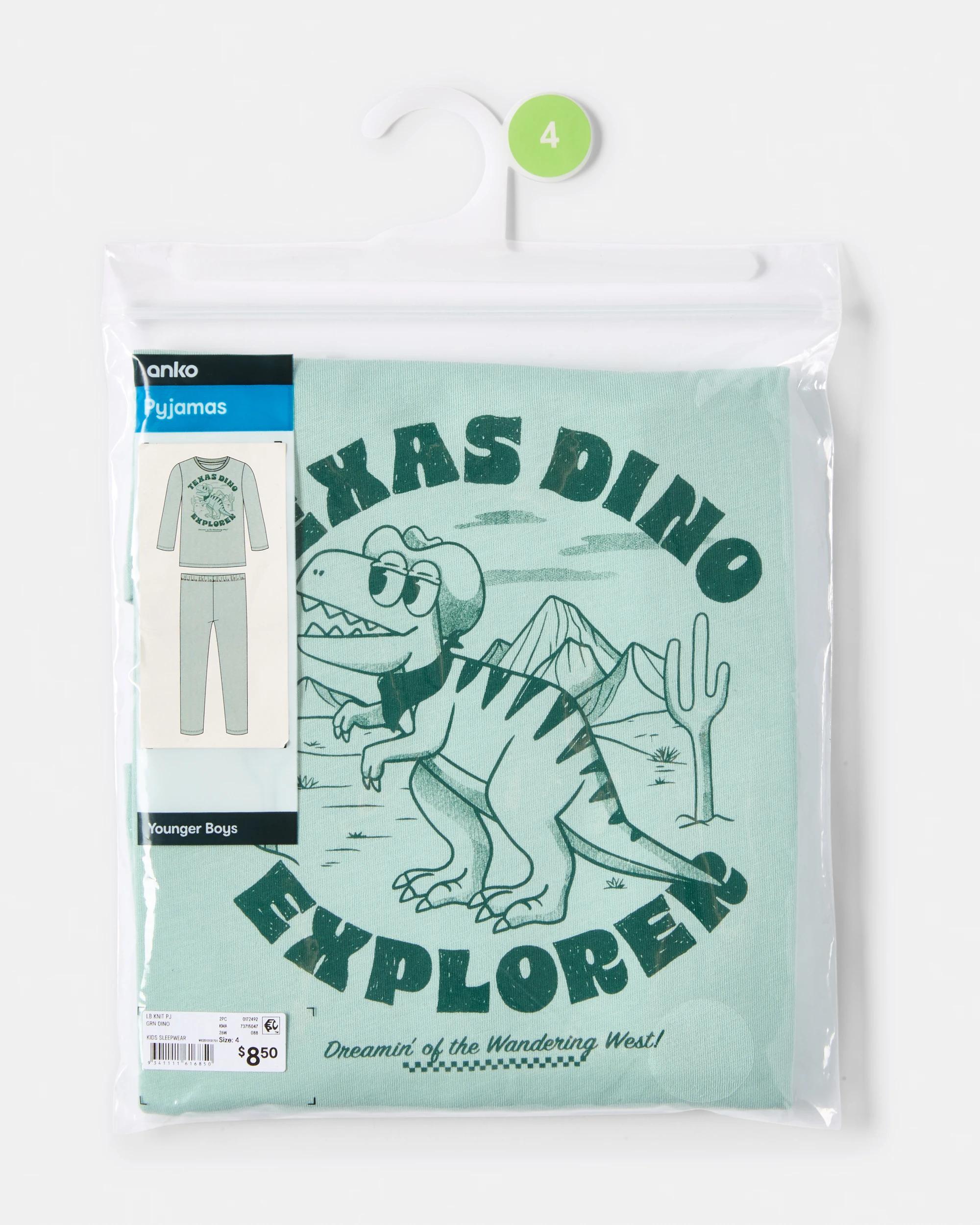 5 Knit Pyjama Set Grn Dino, 5 of 7