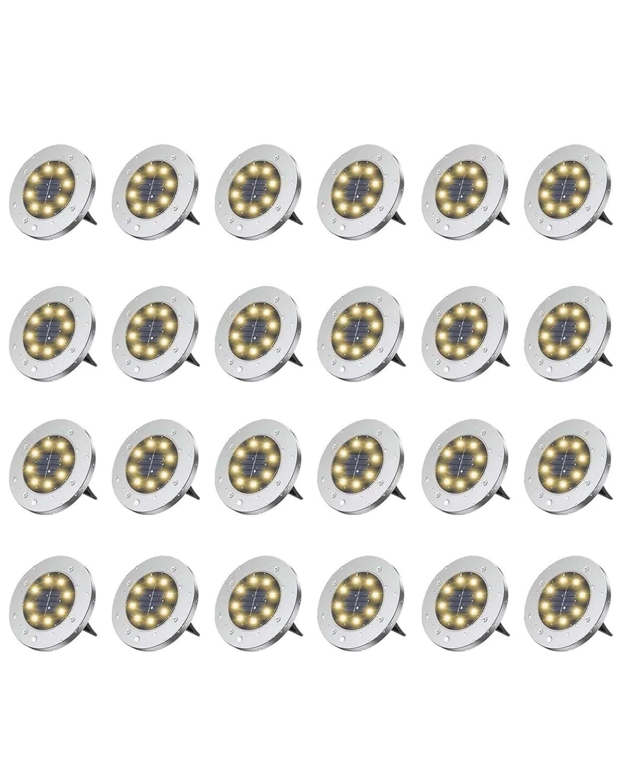 1 Advwin Solar Garden Lights 24 Pack Waterproof Disk, 1 of 6