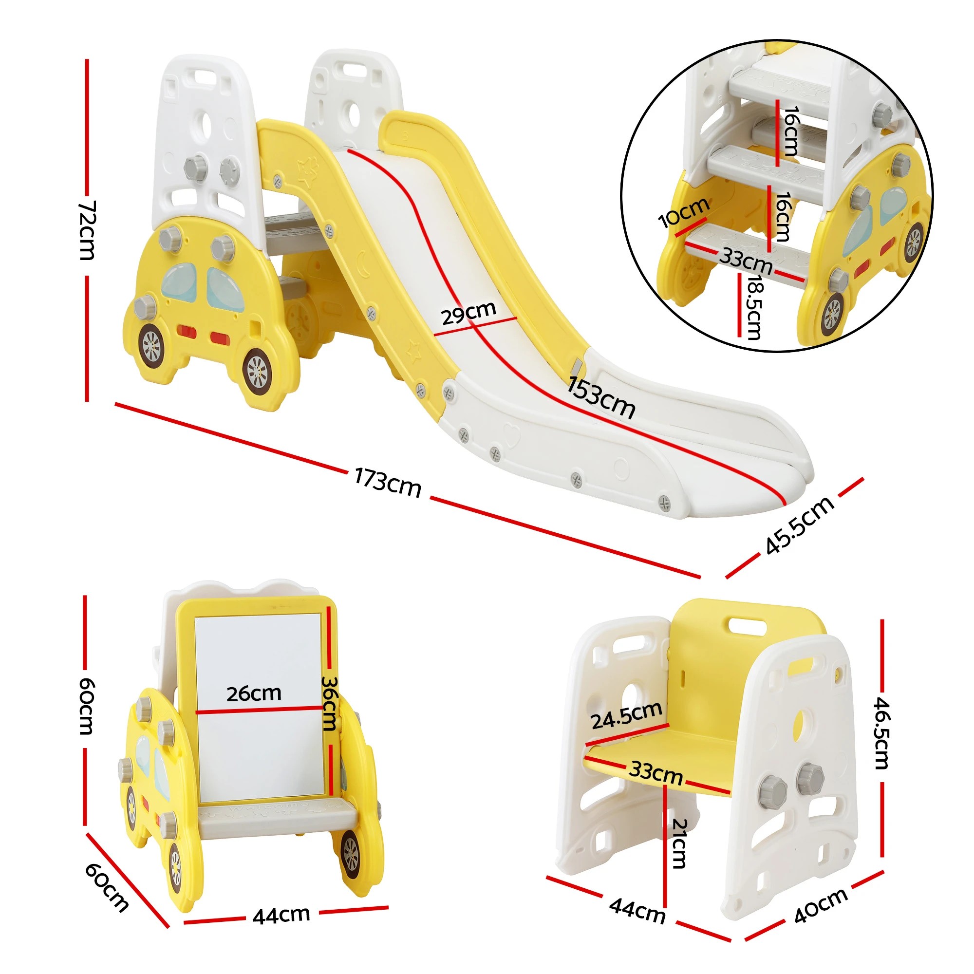 3 Keezi Kids Slide Set Toddler Playset - Yellow, 3 of 8